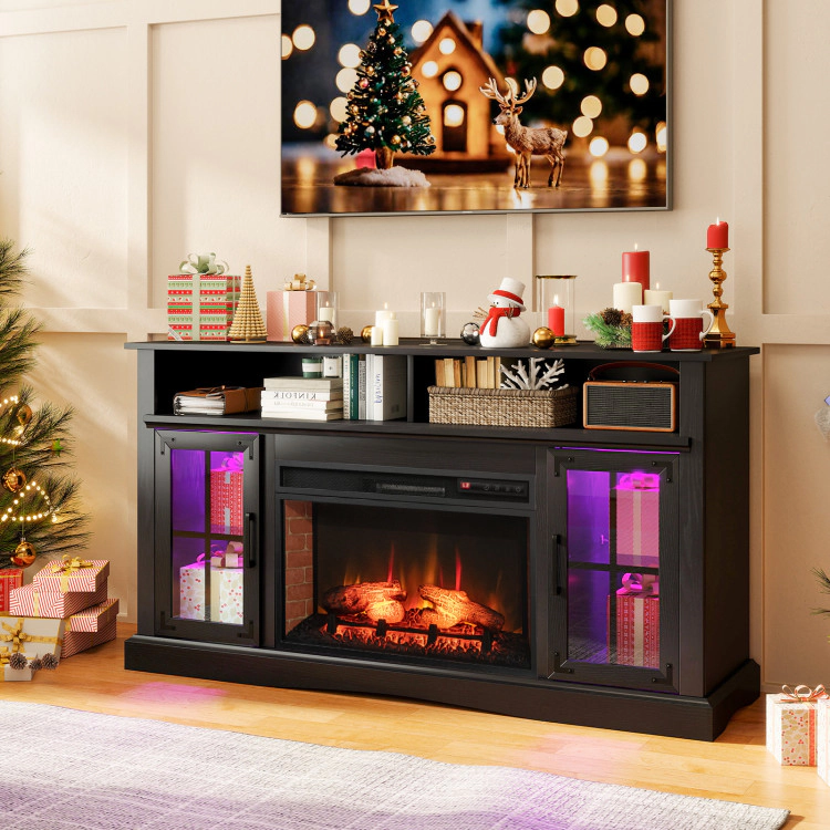 Hivvago Fireplace Tv Stand With Remote Controls And Thermostat For Tvs Up To 50 Inch