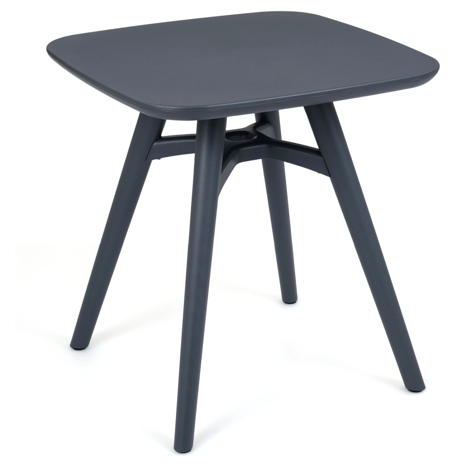 SUGIFT All-Weather Plastic Square Outdoor Dining Bistro Table 28-in Top 150-lb Capacity Gray