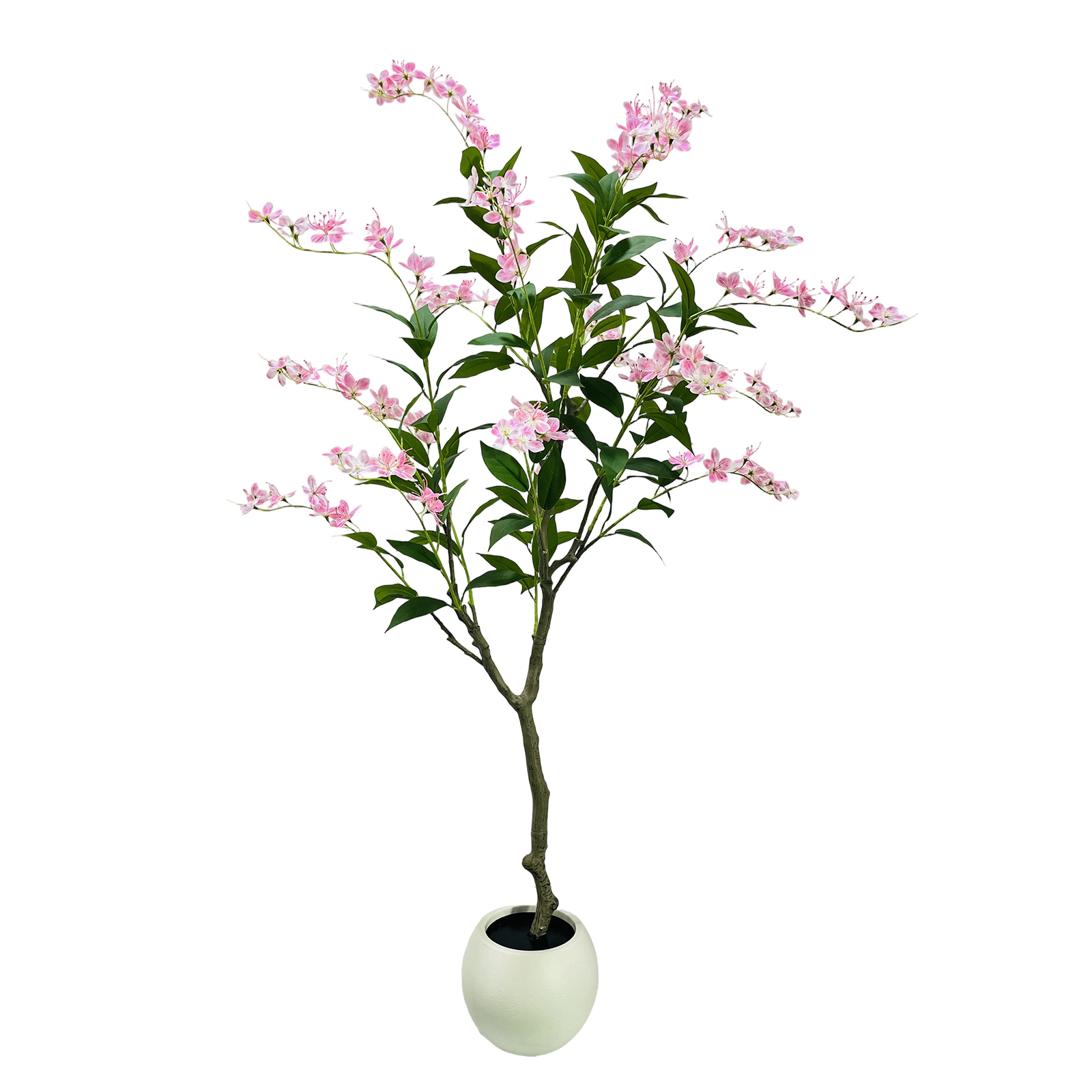 BebreezChic 4Ft/5Ft/6Ft Potted Jasmine Tree, 3D Realistic UV-Resistant Artificial Plant, Suitable for Indoor