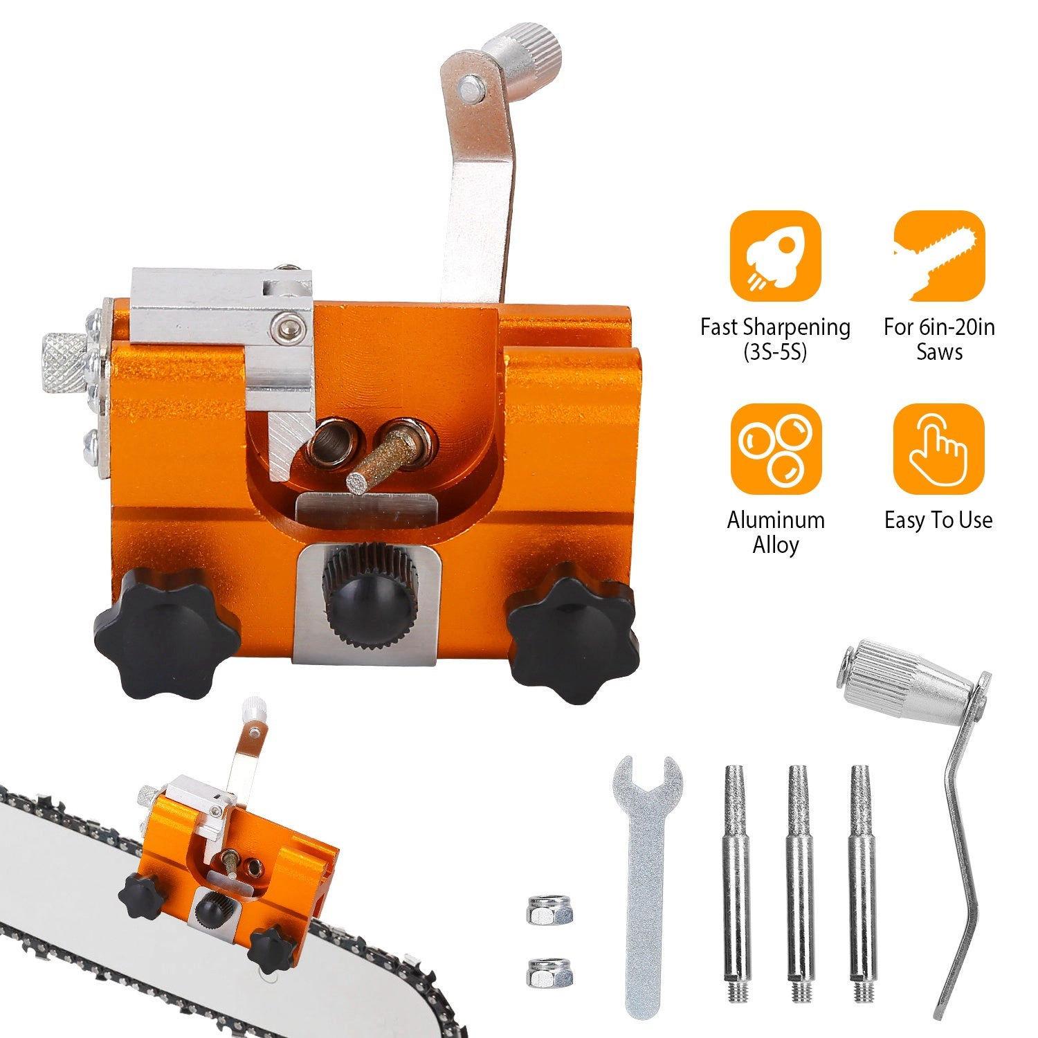 GBruno Hand Crank Chainsaw Sharpener Kit