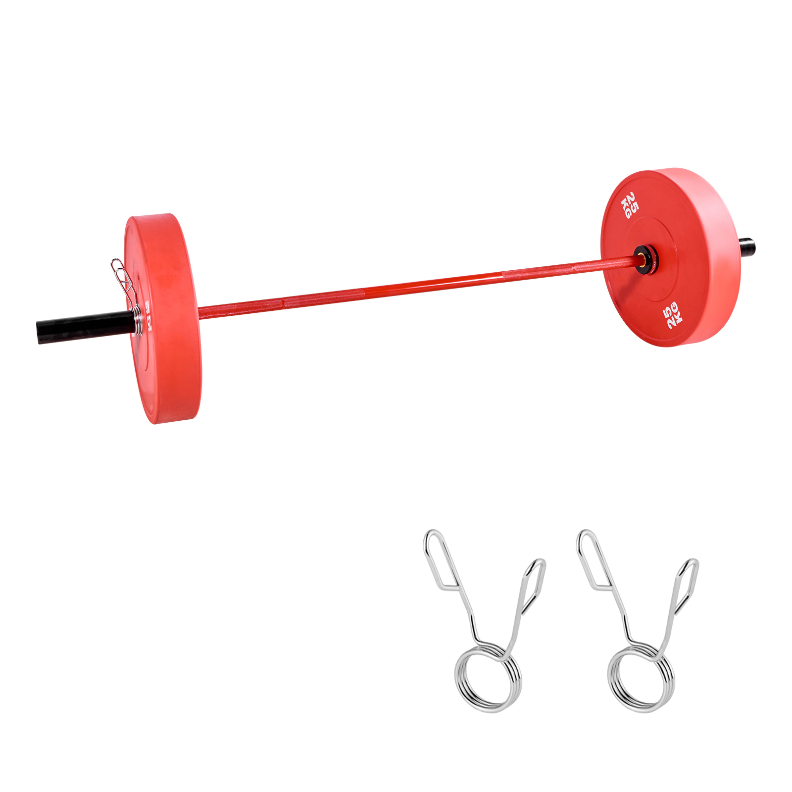 HONGGE Barbell Bar with Knurled Grip for Strength Training, Fits 2-Inch Weight Plates