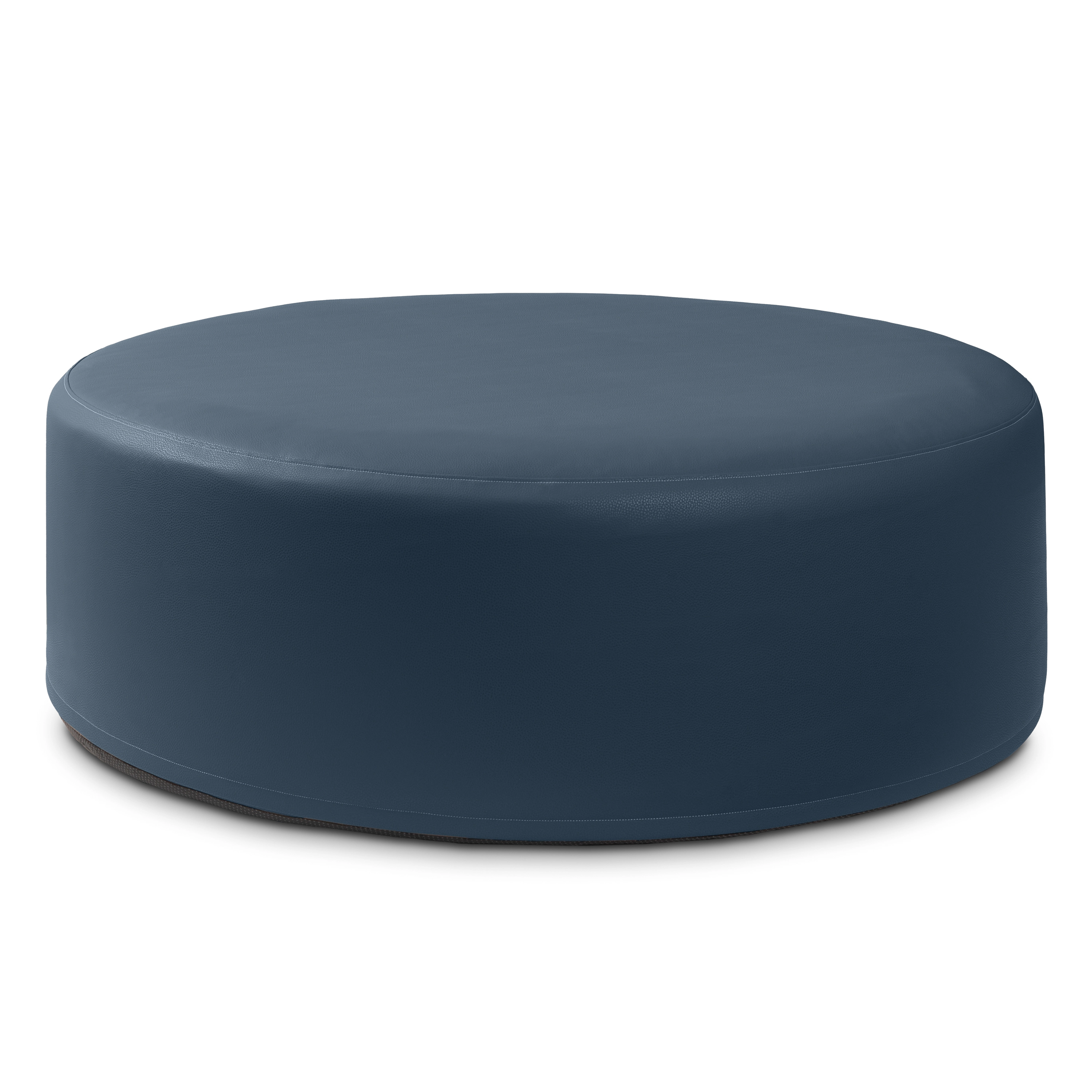 Jaxx Candler Round Couch Ottoman Versatile Firm Foam Construction, 44”, Premium Faux Leather