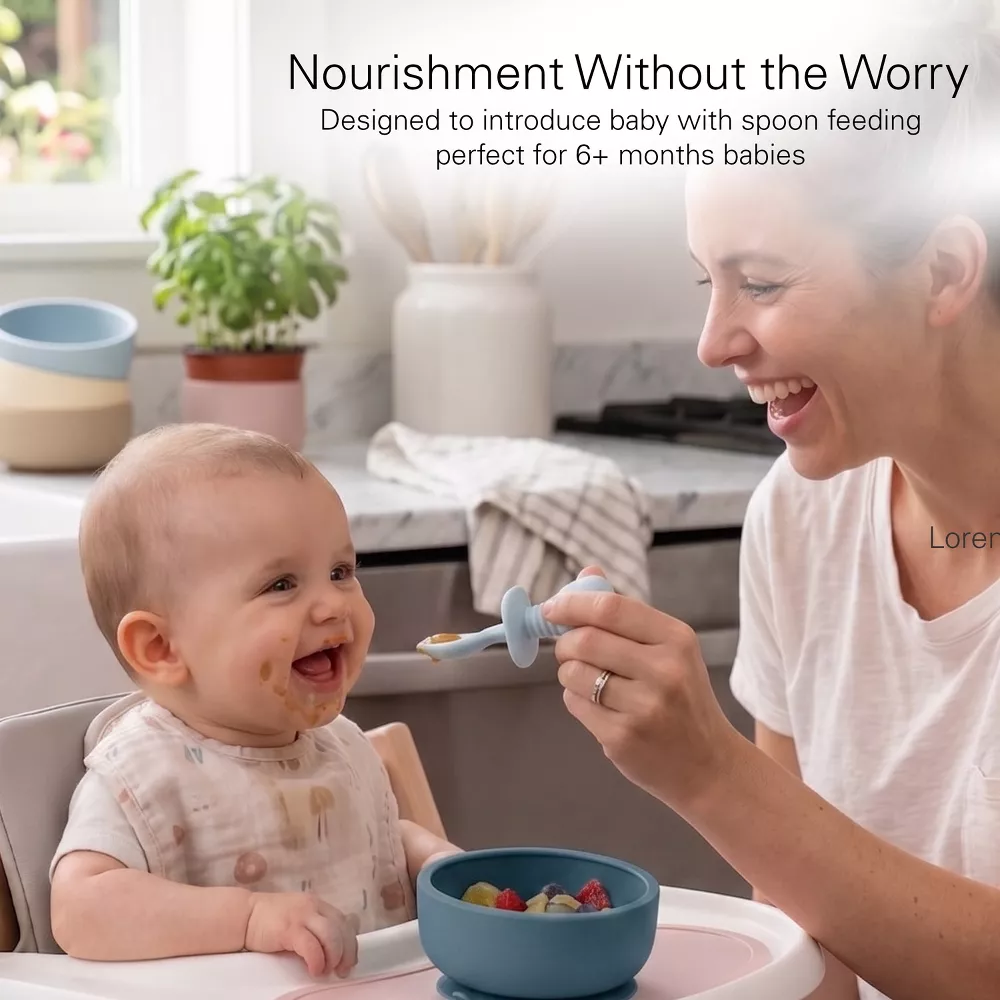 Sperric Silicone Baby Feeding Set - Suction Bowls w/ Lids, Adjustable Bibs, Teething Toys for Babies 0-6 Months BPA Free