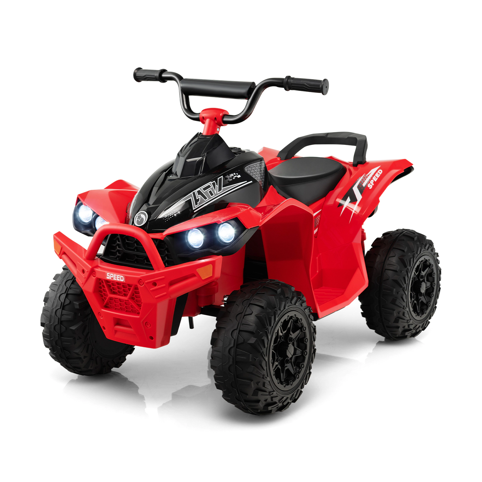 SUGIFT 12V Kids Ride On ATV with High/Low Speed Quad 77-lb Capacity Ages 3-8 37.8-in Body Army Green/Pink