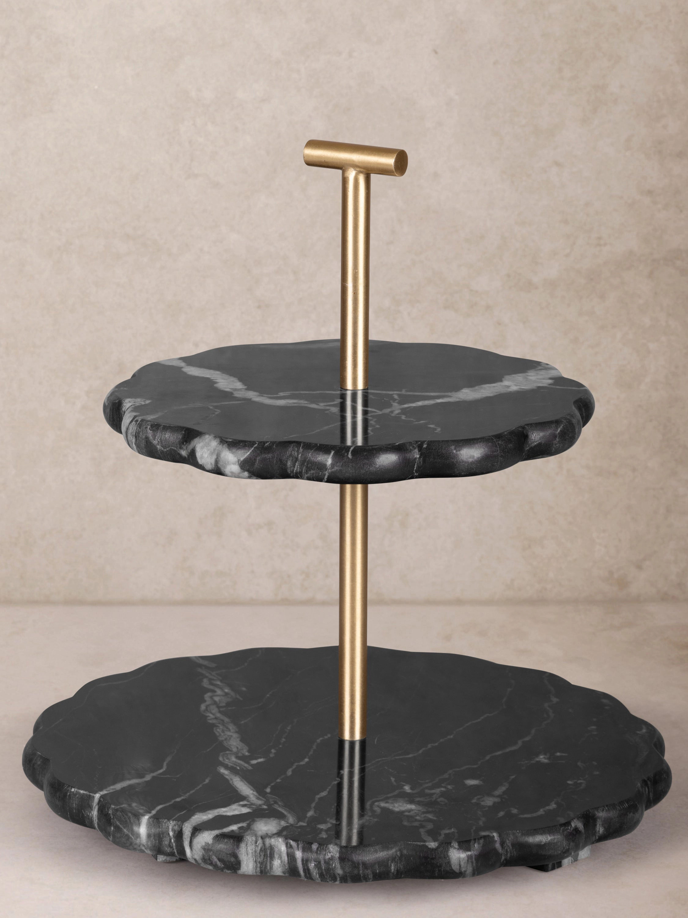 GAURI KOHLI Concorde Black Marble Two-Tier Stand