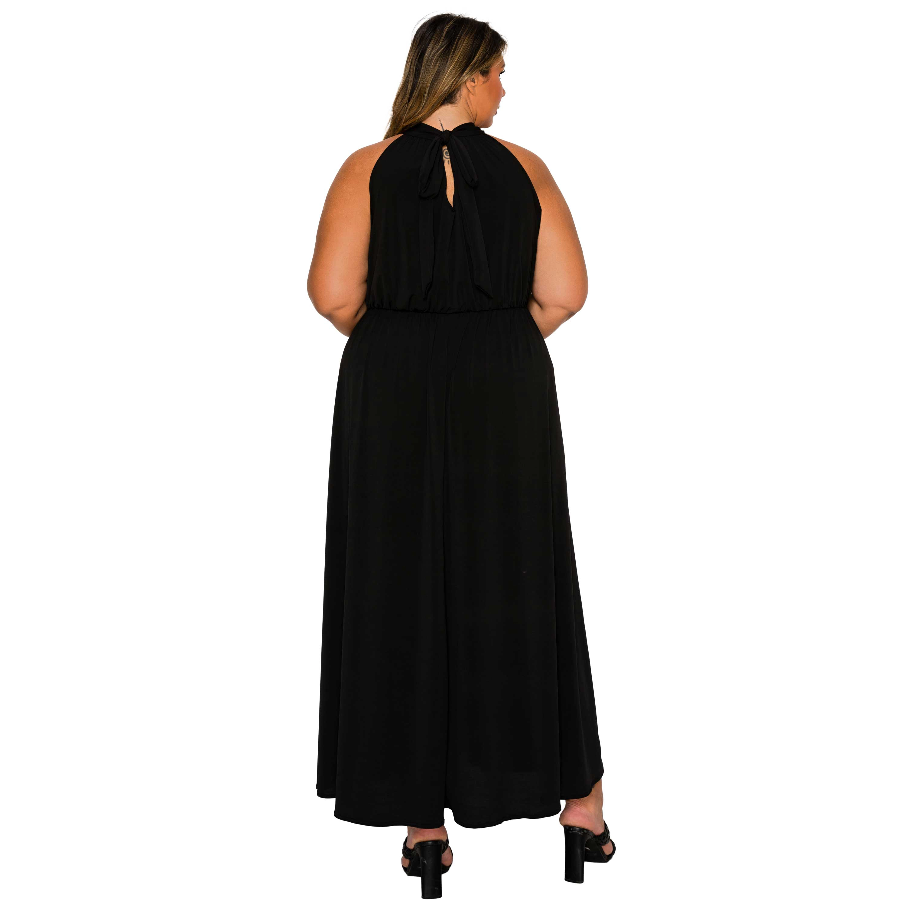 L I V D Women's Plus Cassia Halter Neck Dress