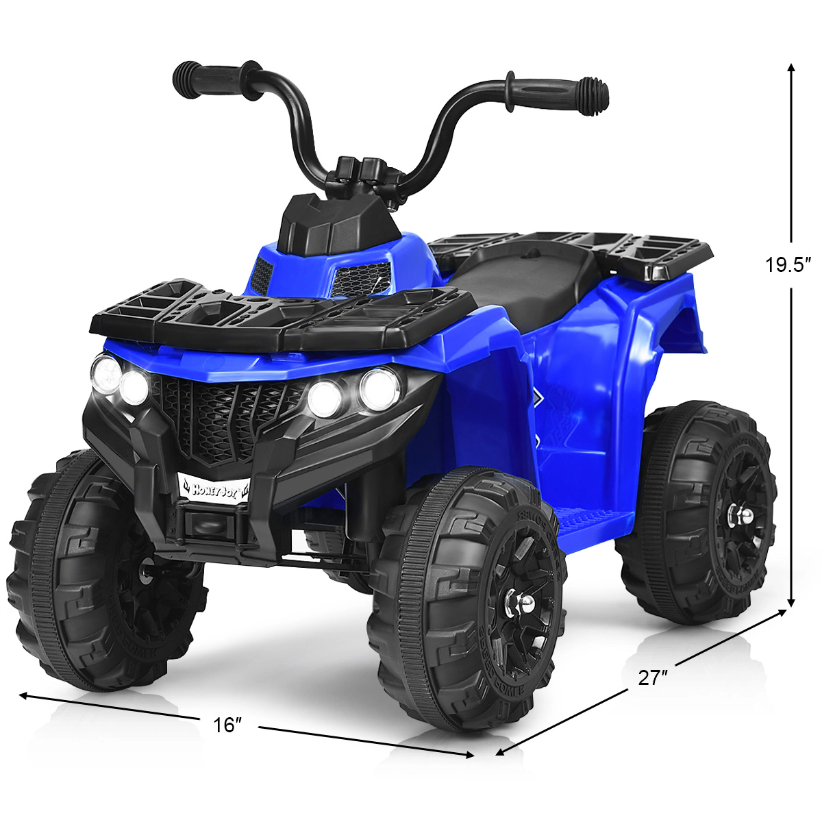 Costway Kids Ride On ATV Quad 4 Wheeler Electric Toy Car 6V Battery Power Led Lights