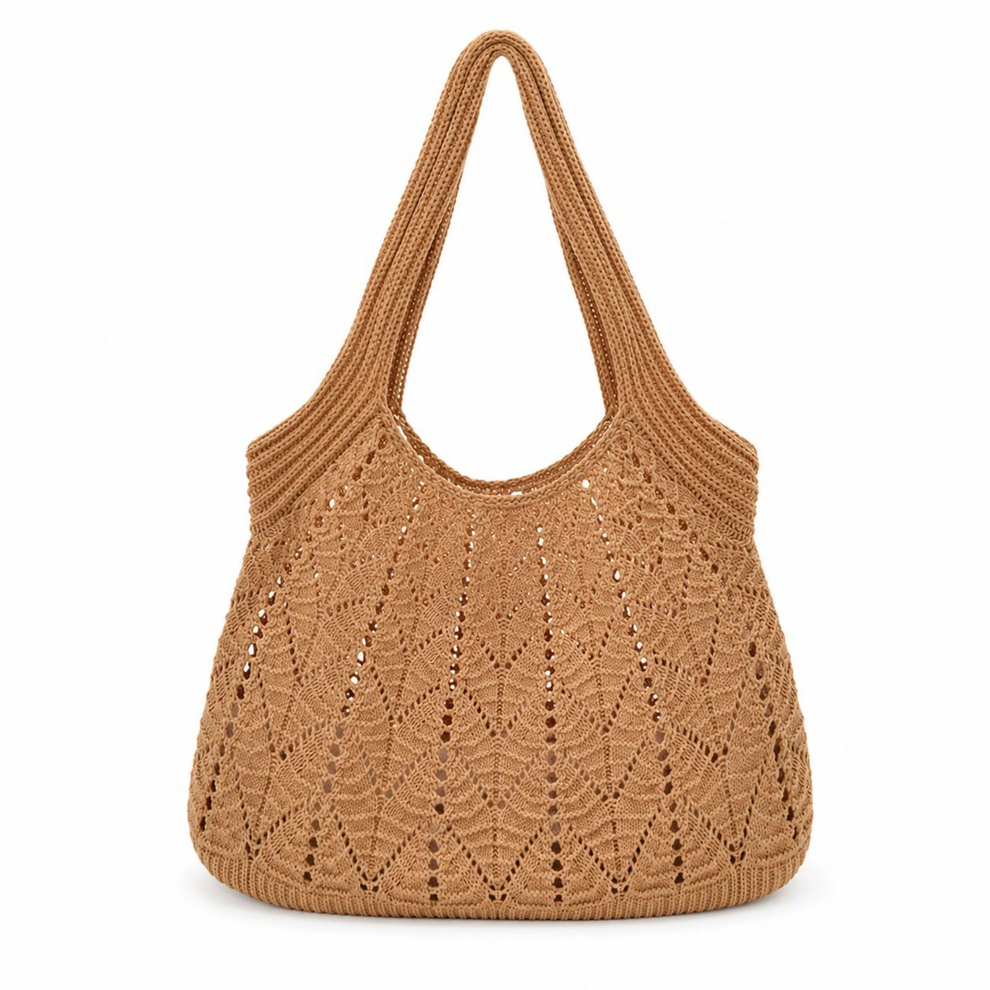 Alilang Women's Crochet Tote Bag Lightweight Shoulder with Openwork Knit Texture