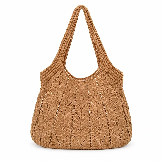 Alilang Women's Crochet Tote Bag Lightweight Shoulder Bag with Openwork Knit Texture