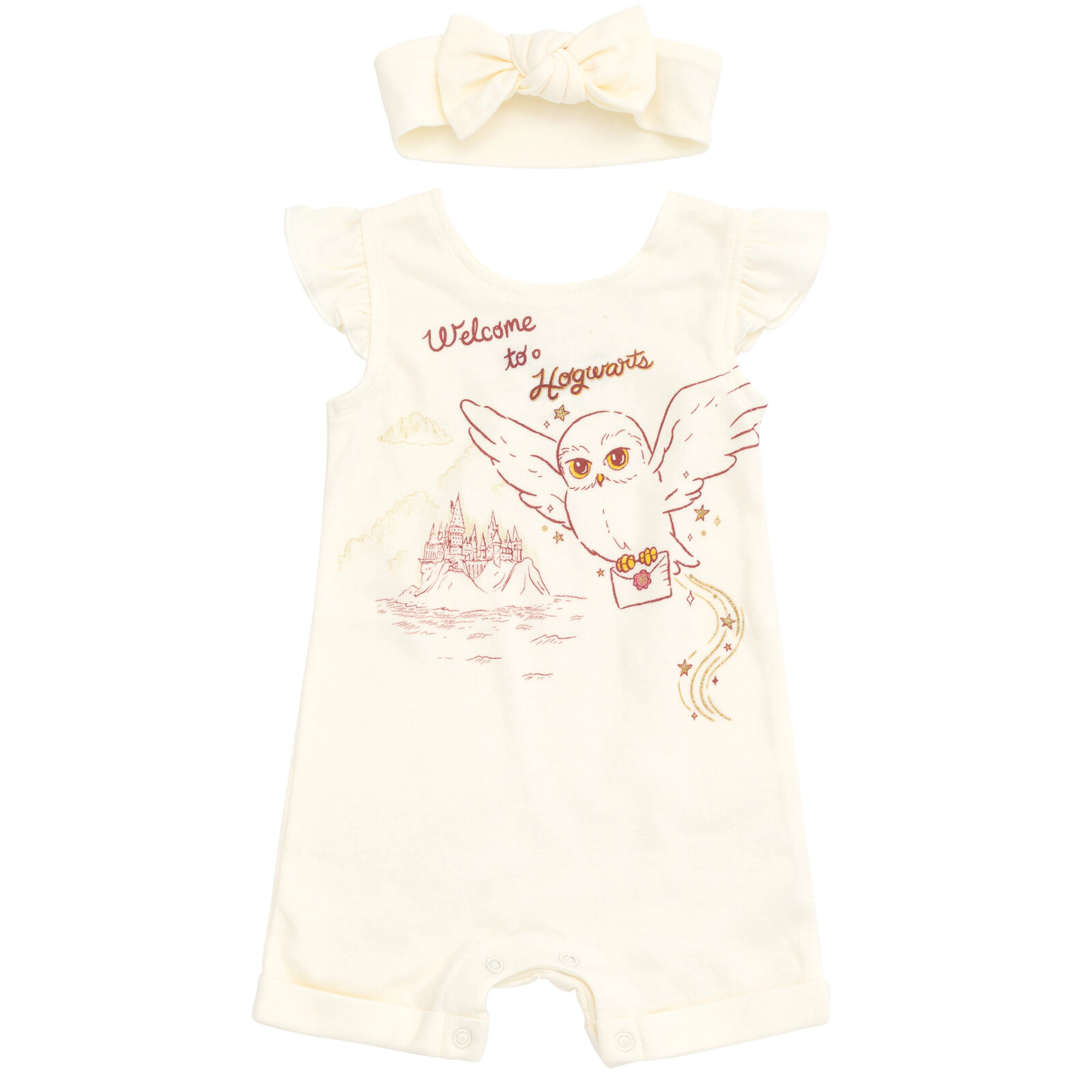 Harry Potter Hedwig Girls' 2-Piece Sleeveless Romper and Headband Set