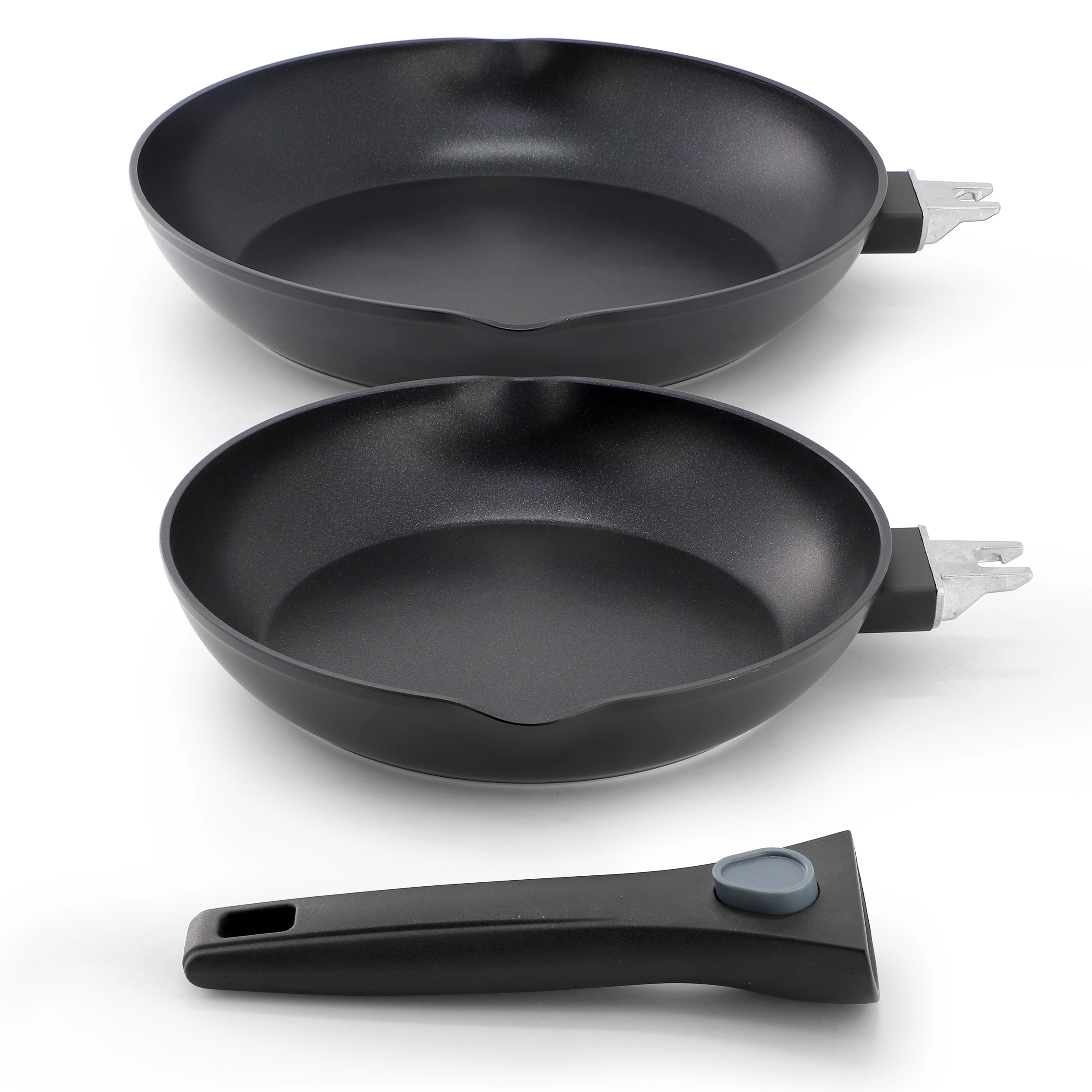 Oster Smarthandle Advance 3 Piece Nonstick Aluminum Frying Pan Set in Black