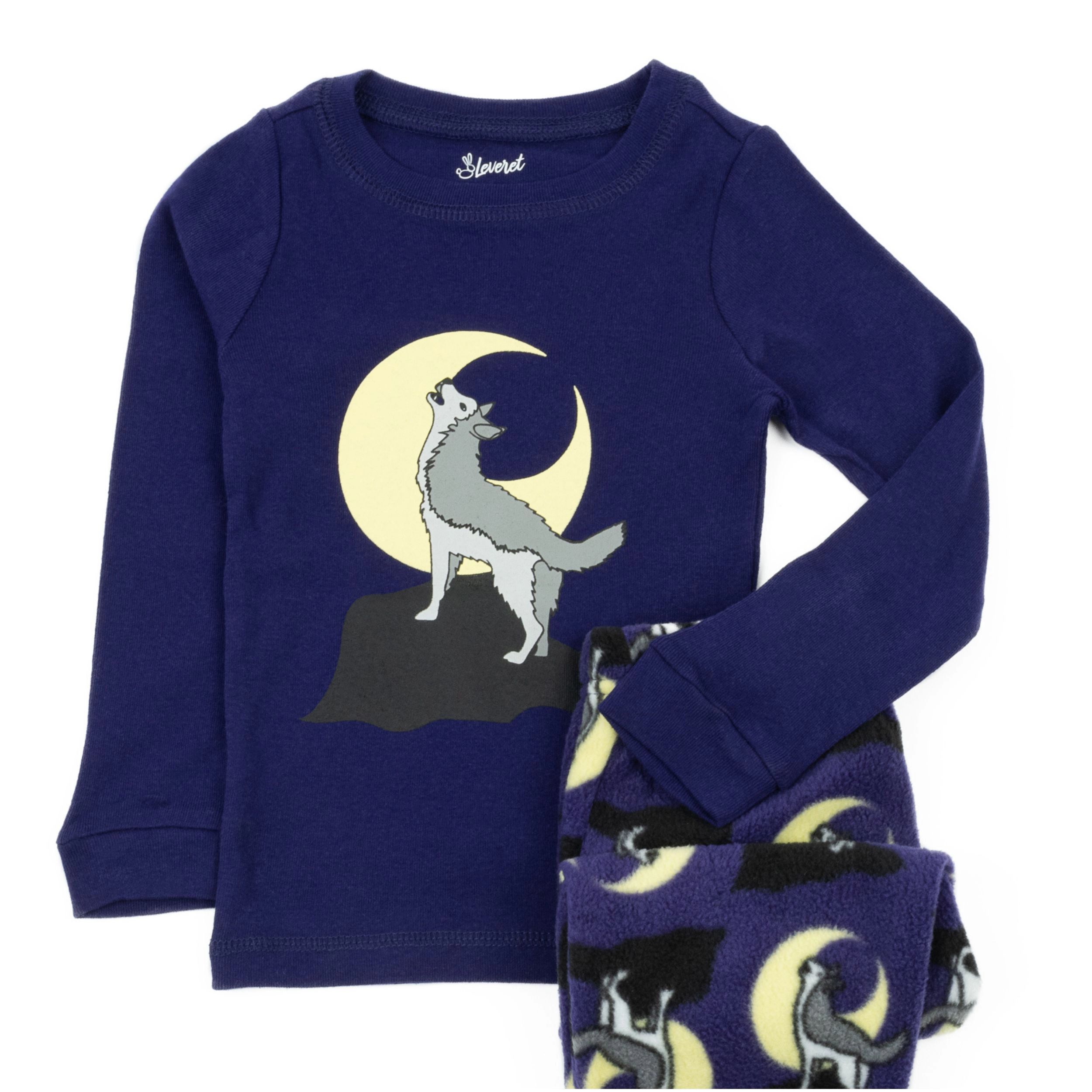 Leveret Toddler/Kids Halloween Cotton Top & Fleece Pants Pajama Set