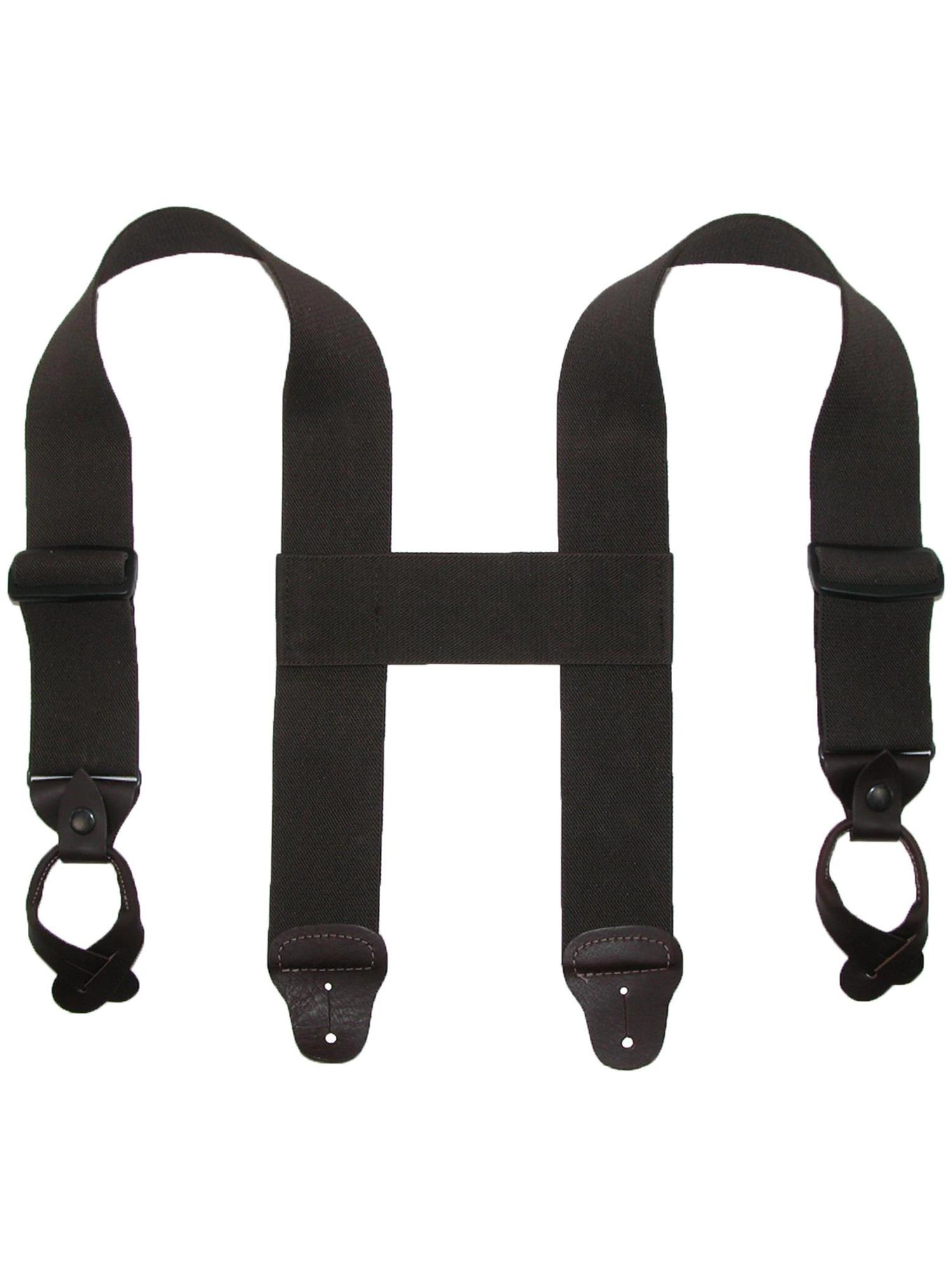 CTM® Men's Elastic 2 Inch Wide Button-End Wader Suspenders