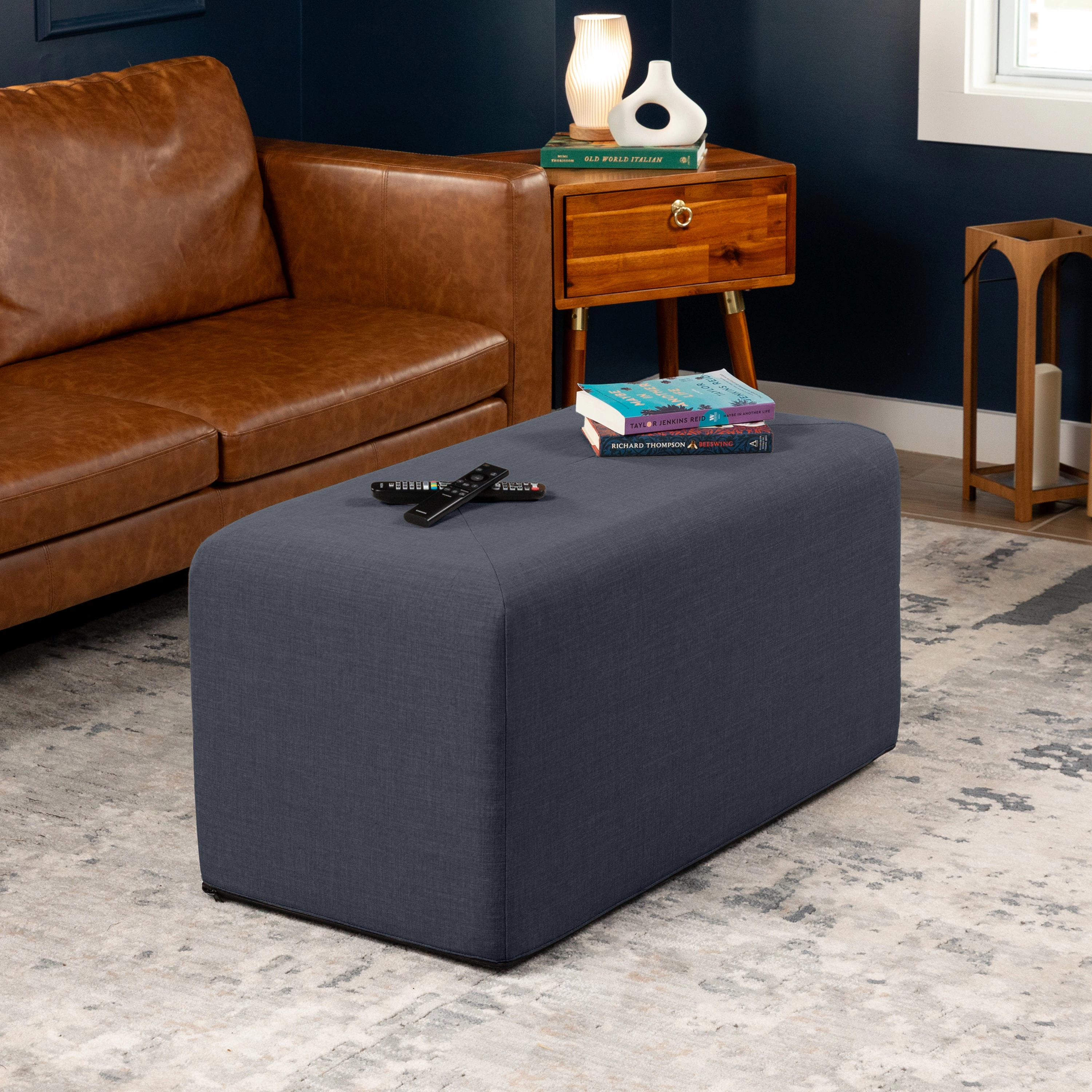 Jaxx Monroe Large Rectangular Foam Ottoman / Coffee Table, (36 x 18)