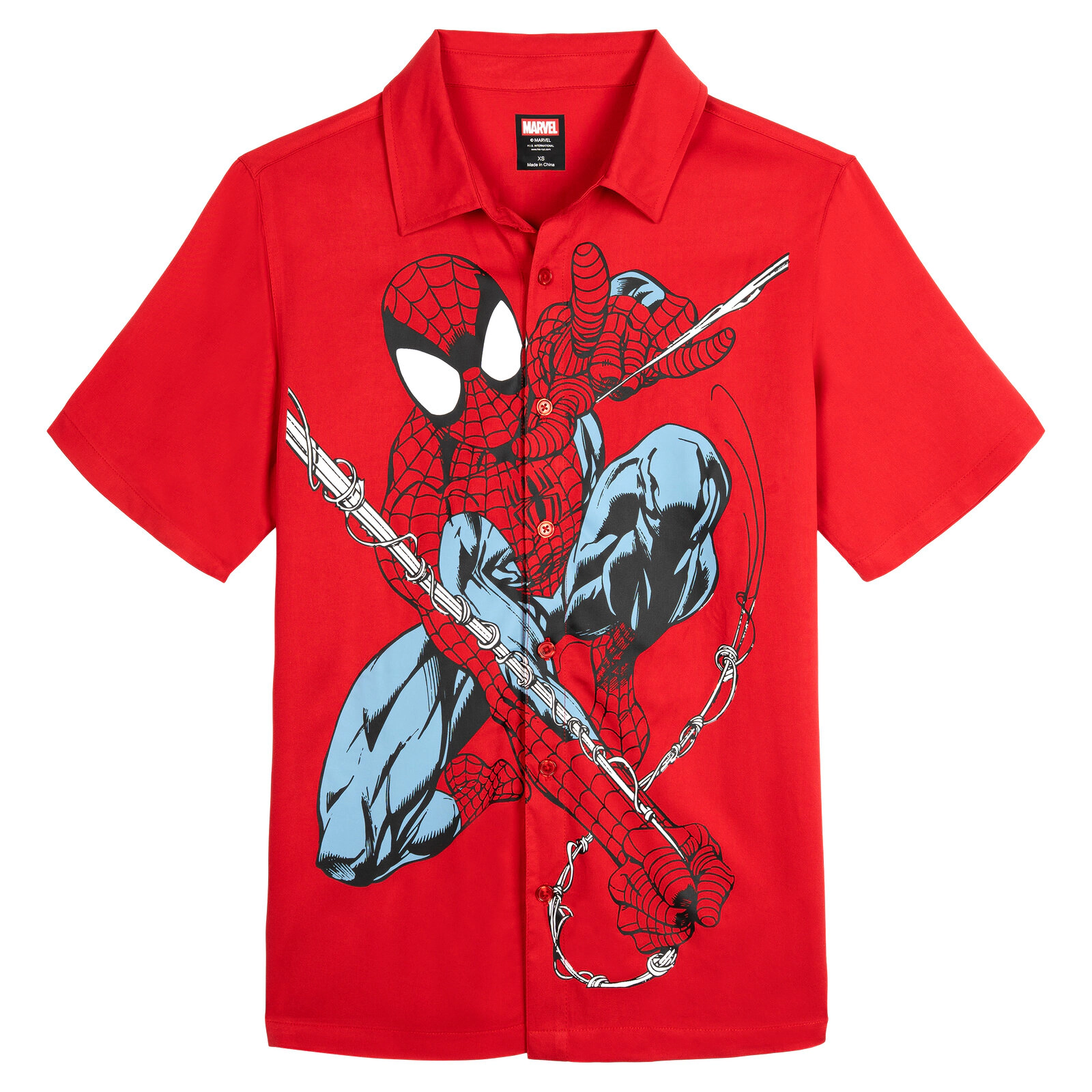 Marvel Spider-Man Matching Family Hawaiian Short Sleeve Button Down Shirt