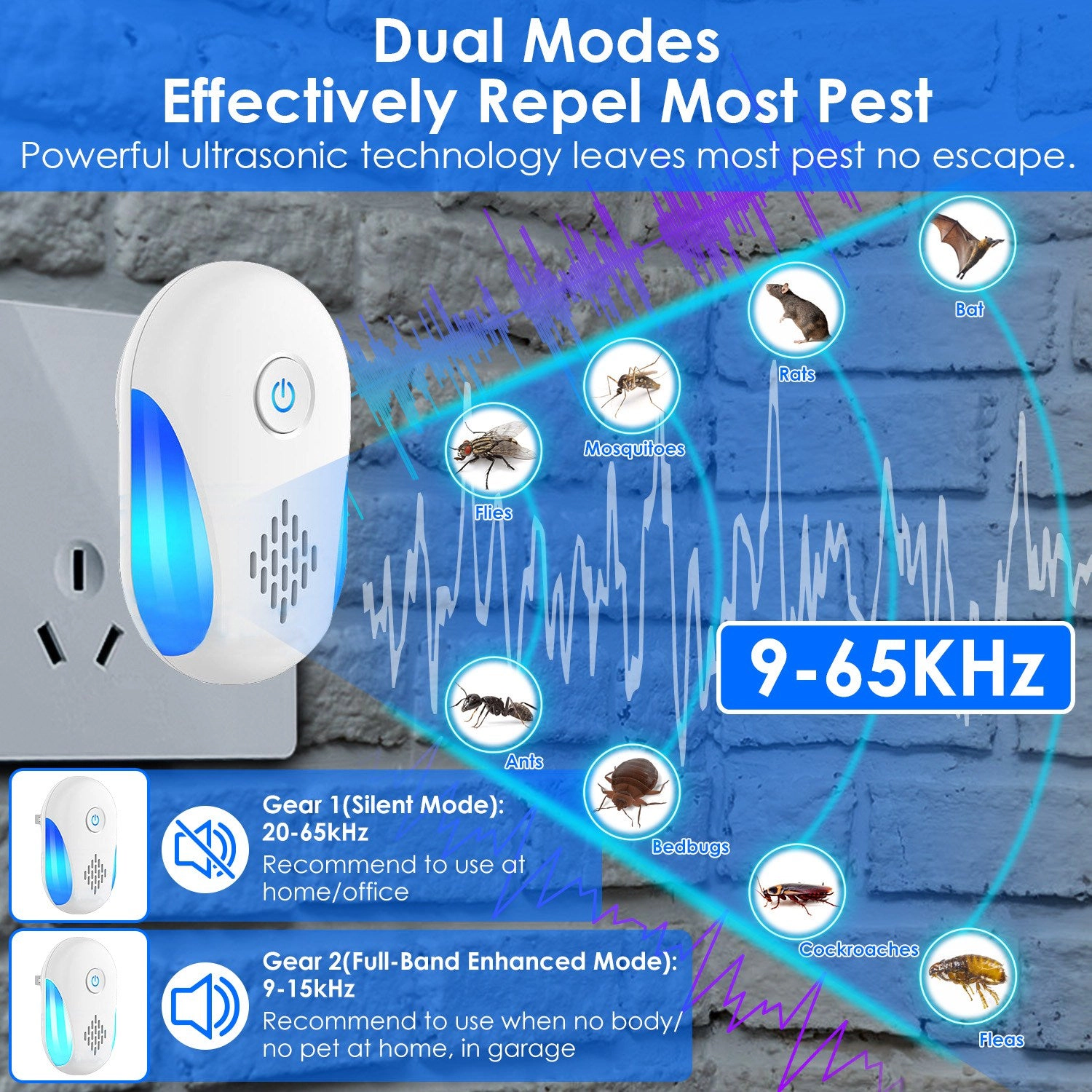 GBruno 6-Pack Ultrasonic Pest Repellers