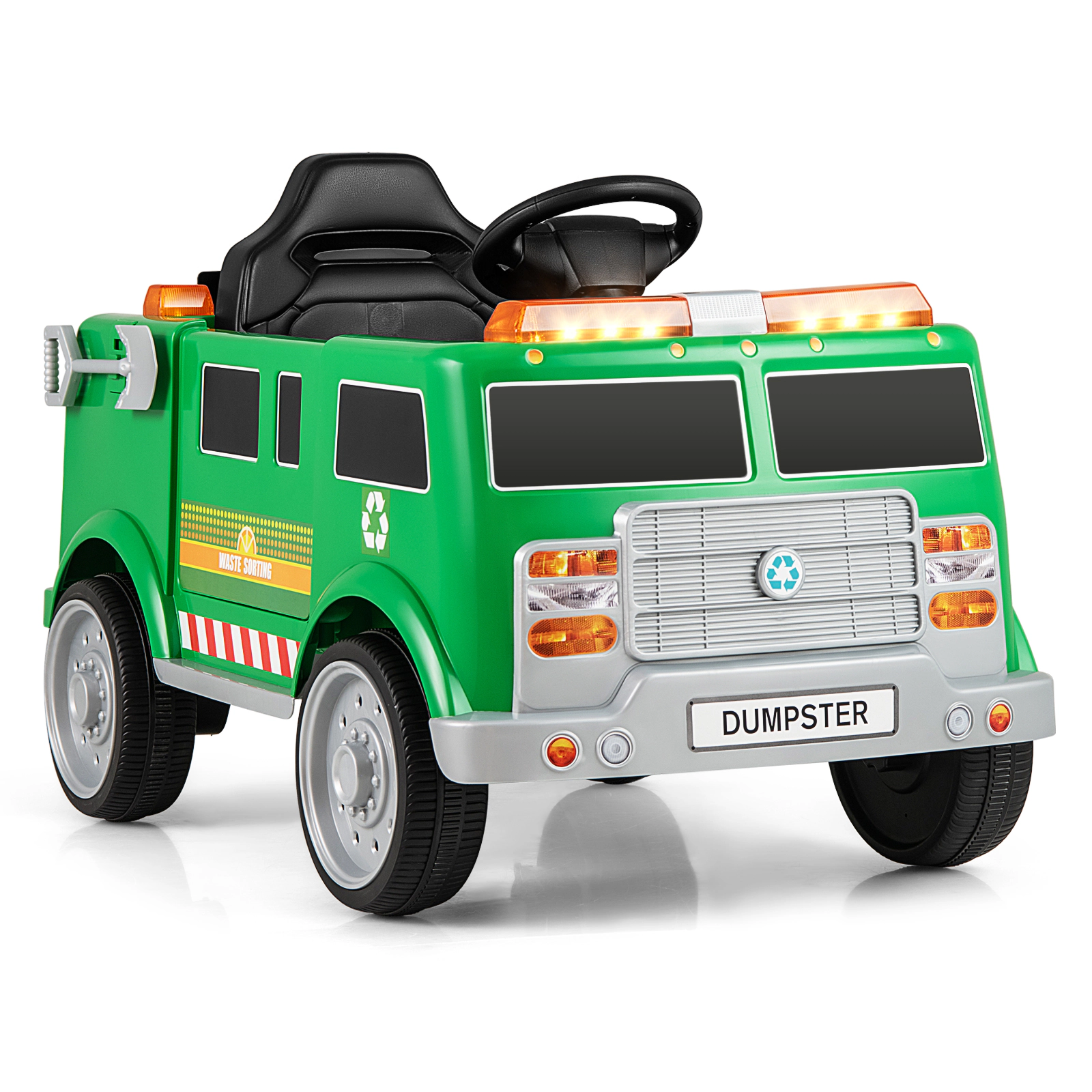 LJG Kids 12V Battery Powered Electric Vehicle with Remote Control and Trash Bin
