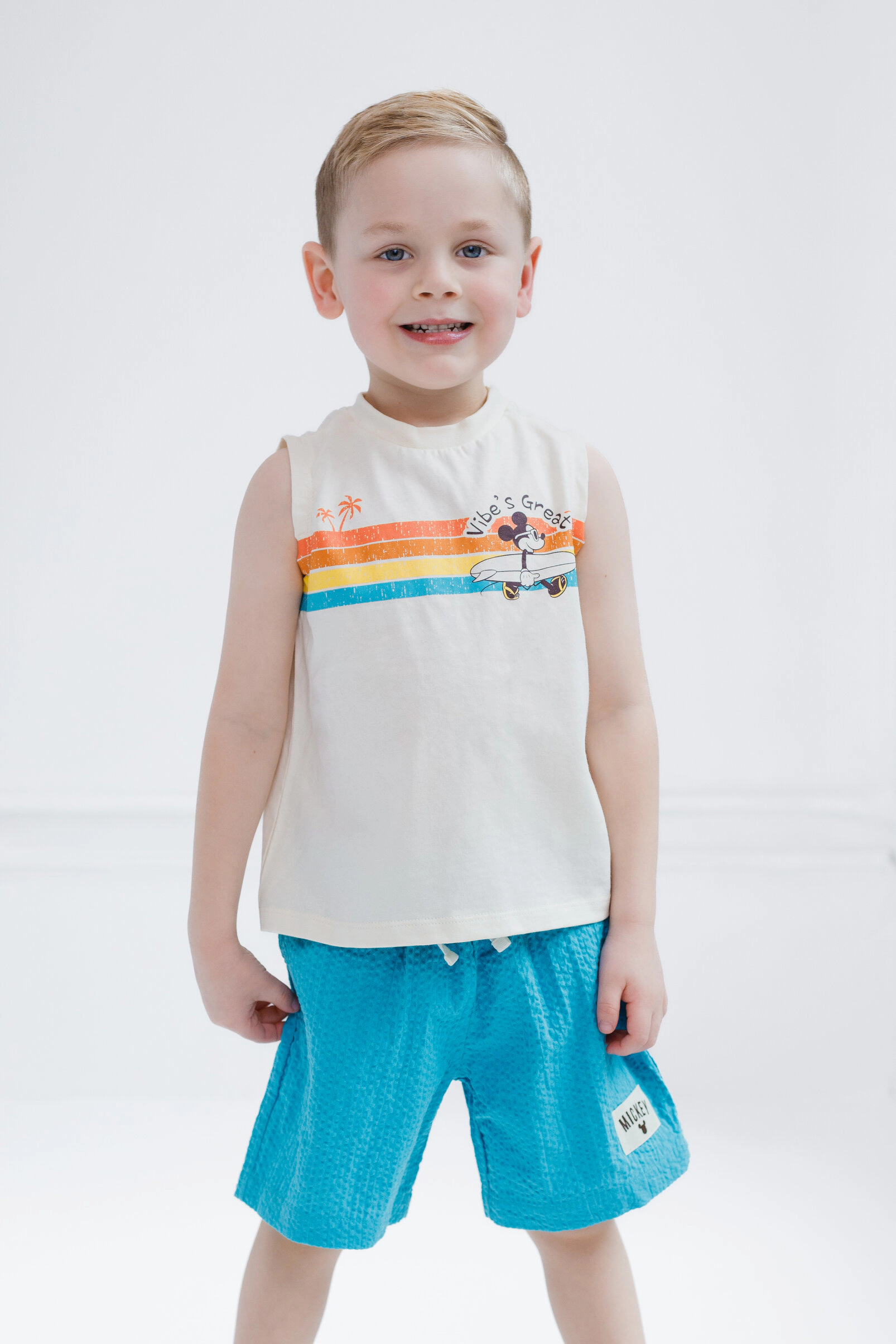 Disney Boys' 2-Piece Sleeveless Tank Top and Shorts Set
