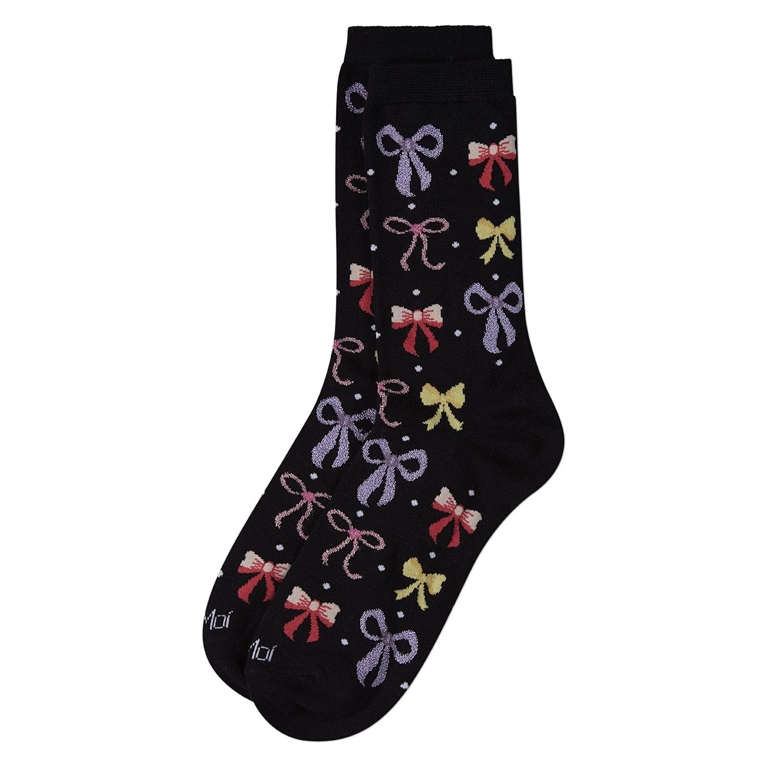 MeMoi Women's Bows Rayon from Bamboo Crew Socks