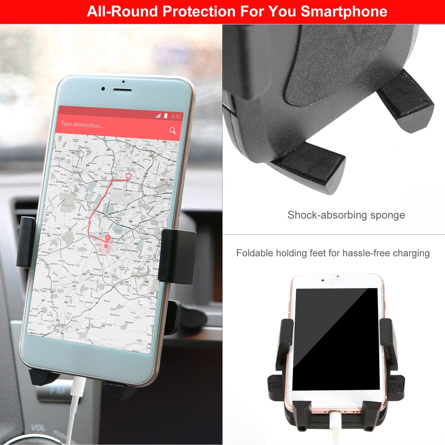 GBruno 360° Rotation Air Vent Car Phone Mount