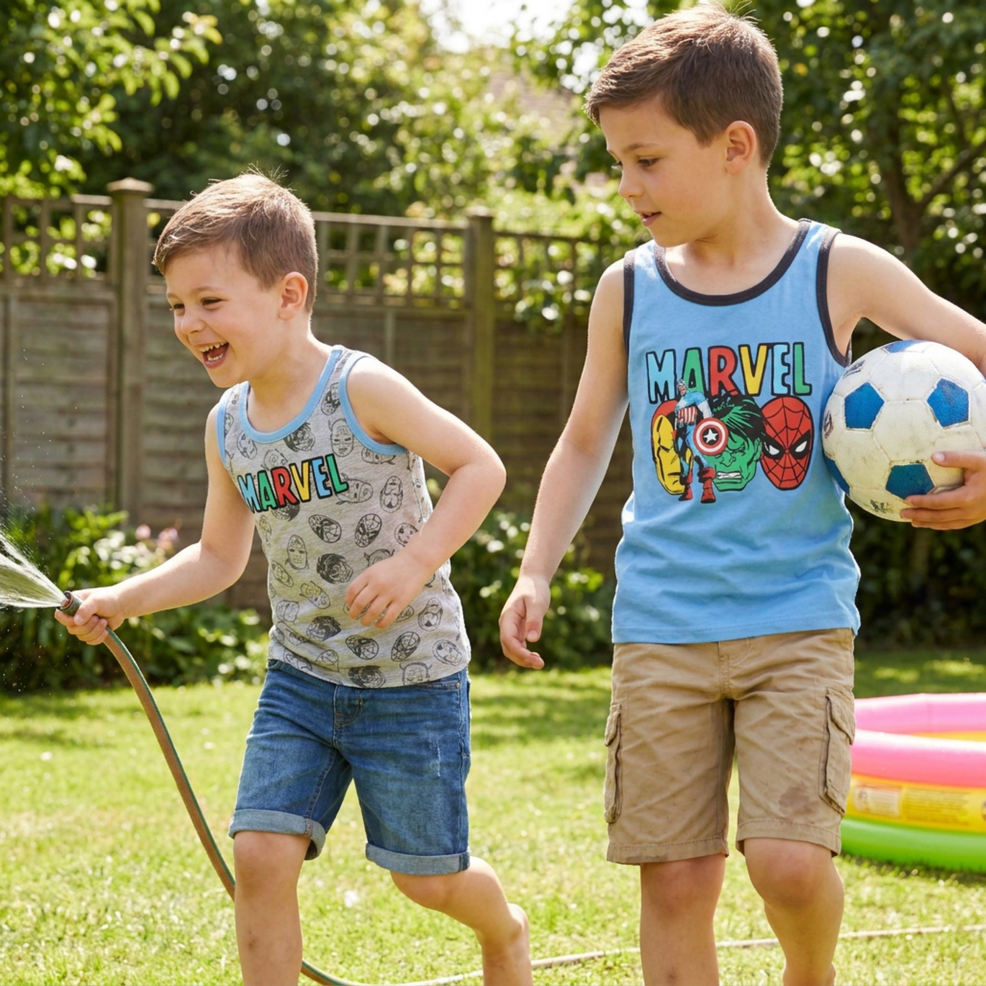 Textiel Trade Boy's Marvel Singlets (2 Pack)