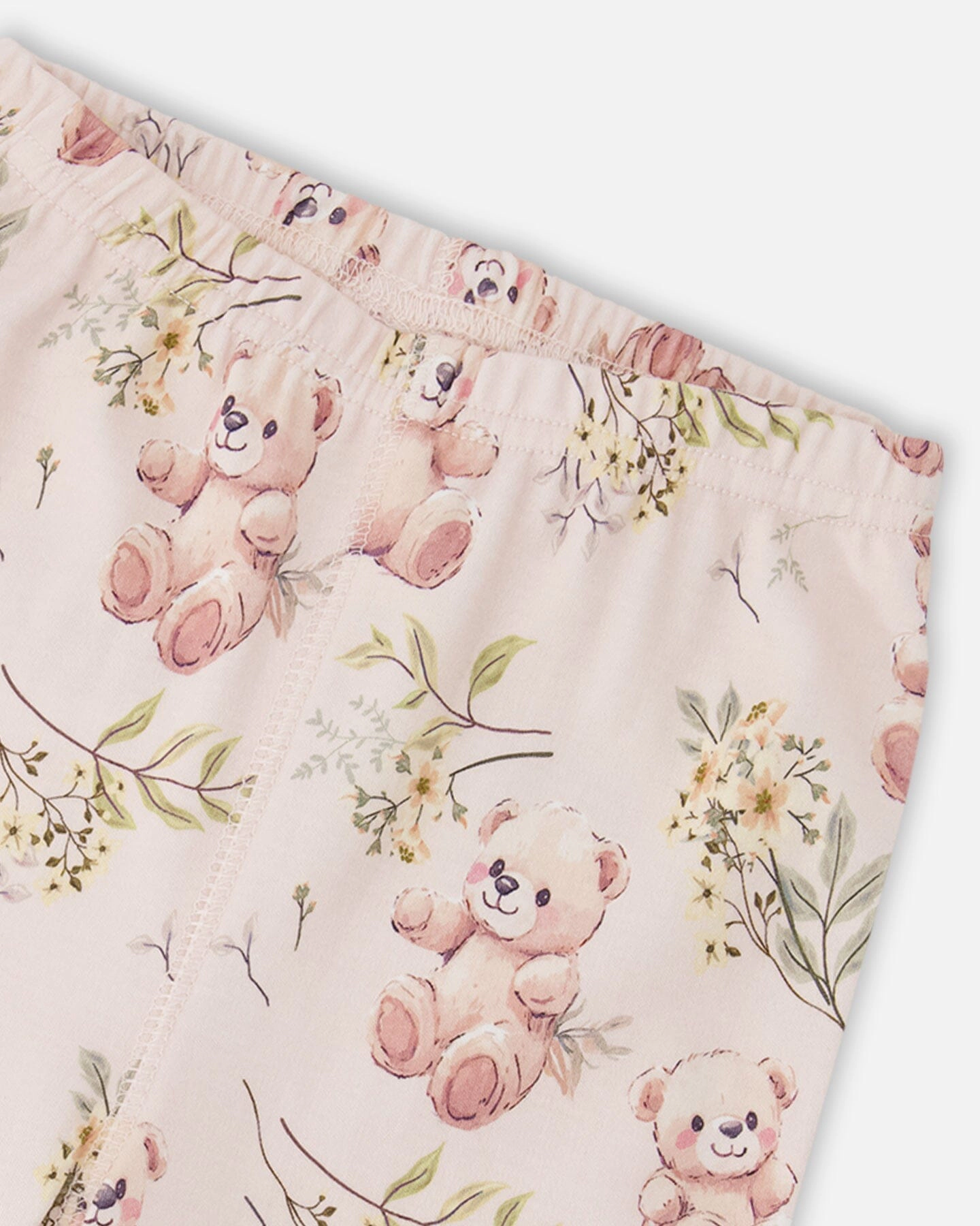 Deux par Girls Organic Cotton Two-Piece Pyjama Set Pale Pink Bear Print