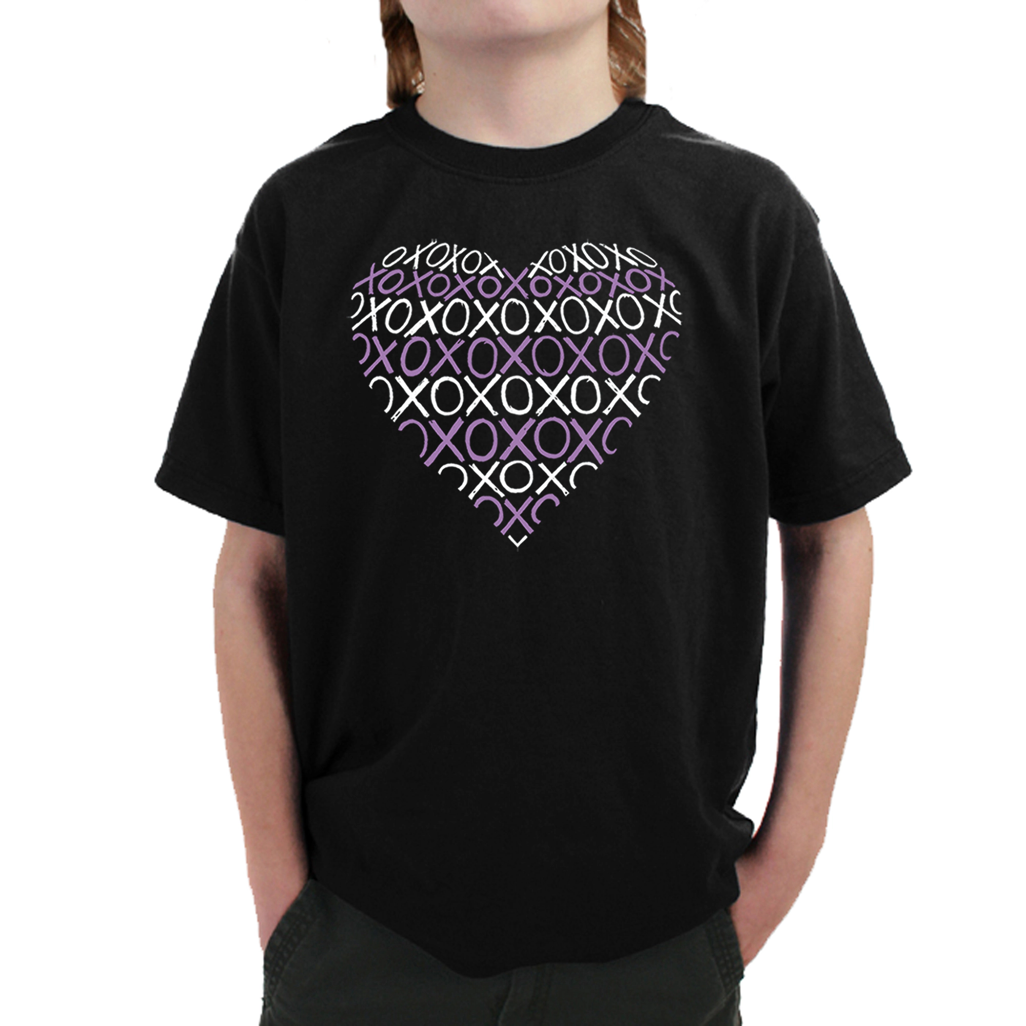 LA Pop Art Boy's Word T-Shirt - XOXO Heart