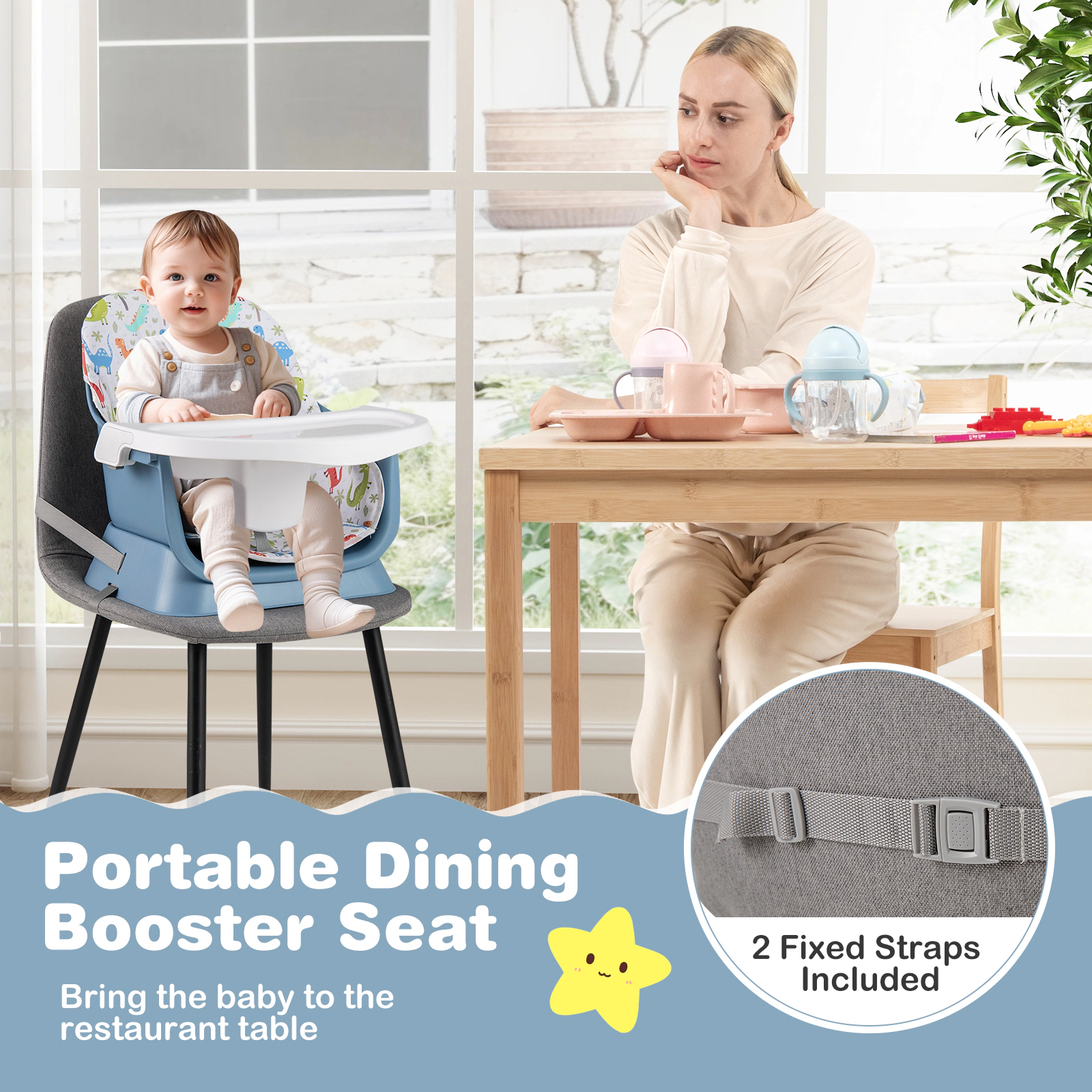 SUGIFT Activity Center Booster and 360 Degree Rotating Seat 16-in-1 Baby High Chair
