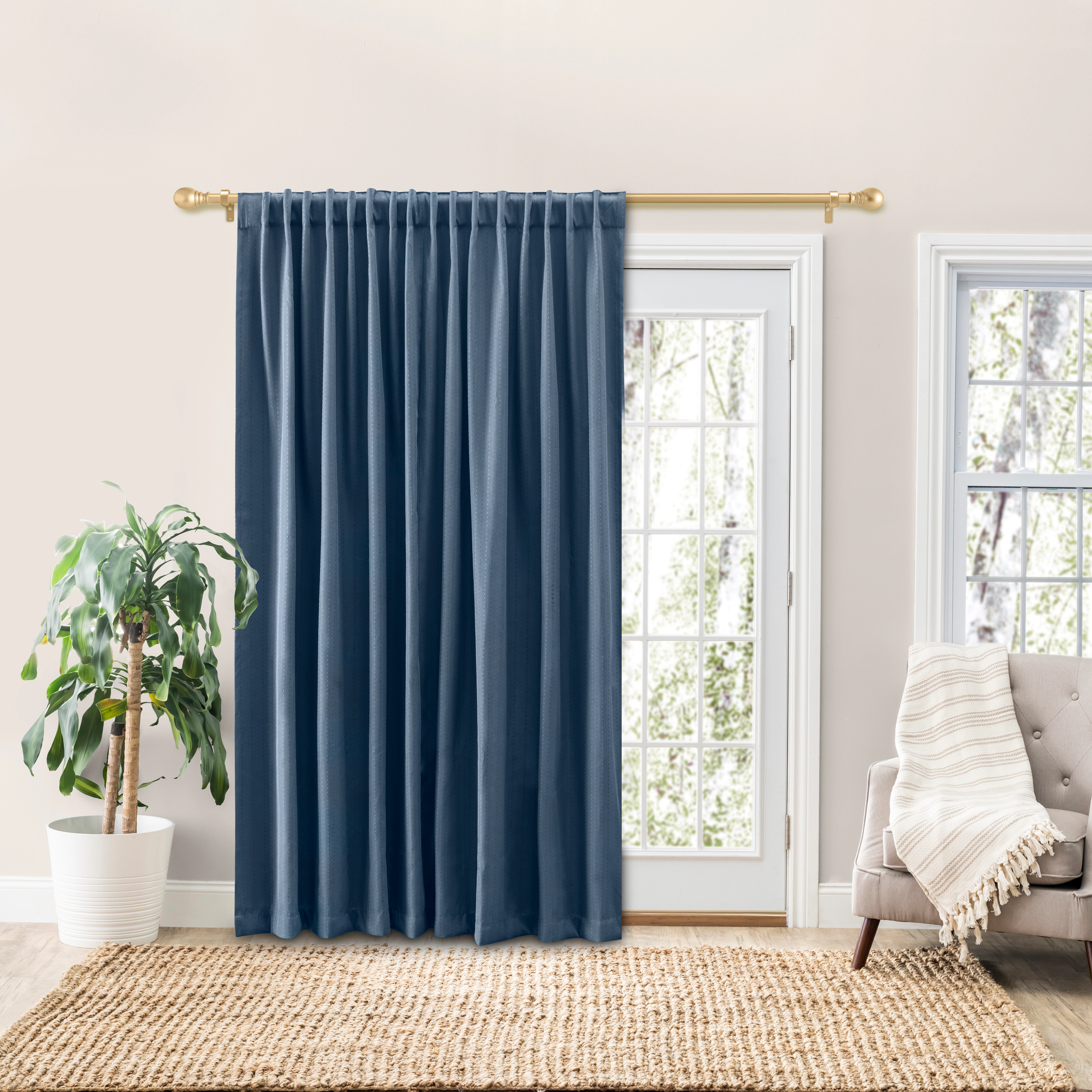 Ricardo Grand Pointe Rod Pocket Patio Panel w/Back Tabs & Wand