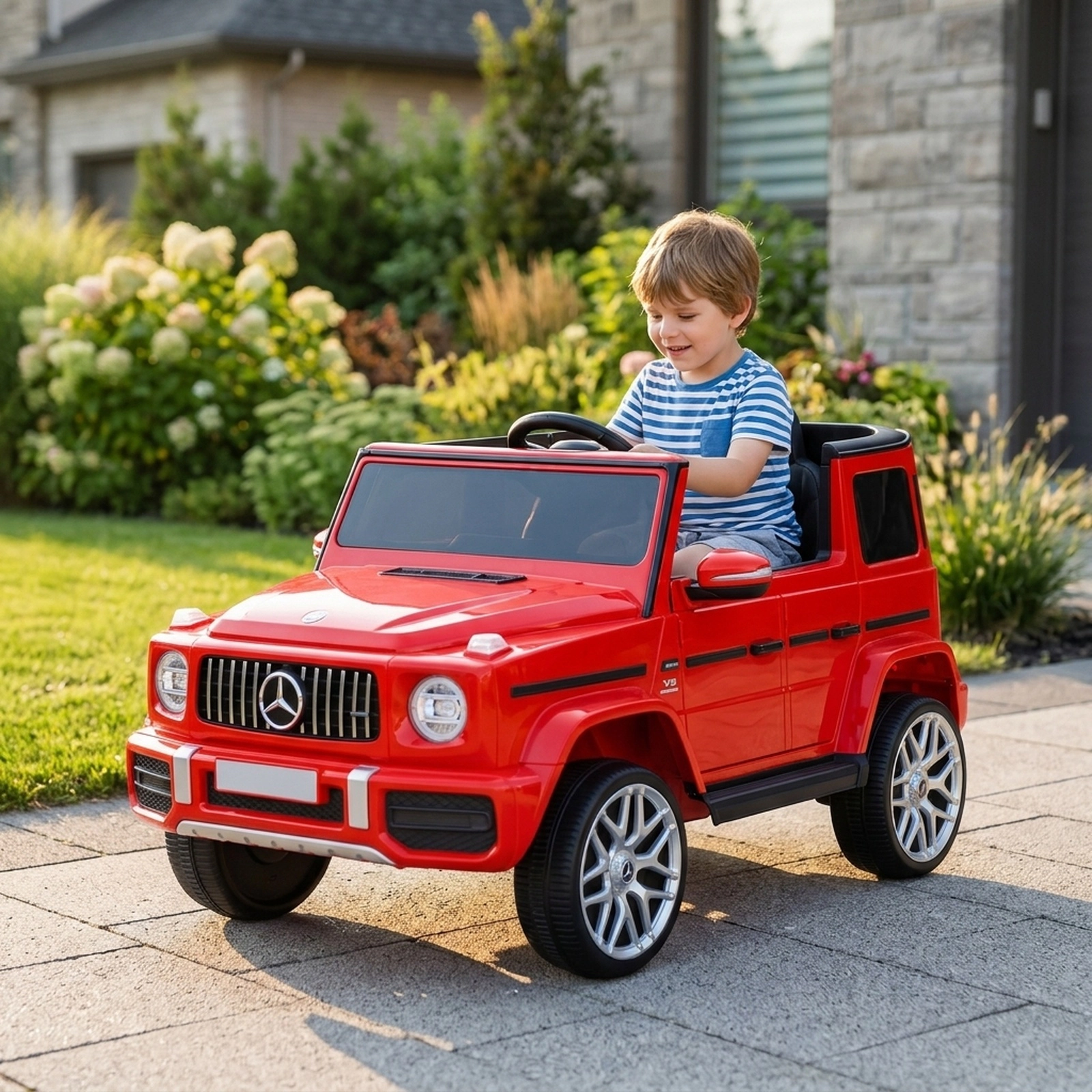 12V Kids Ride On SUV 2.4G Parent Remote Openable Locking Doors Adjustable Windows 2-Mode Ages 3+ Red Electric Car