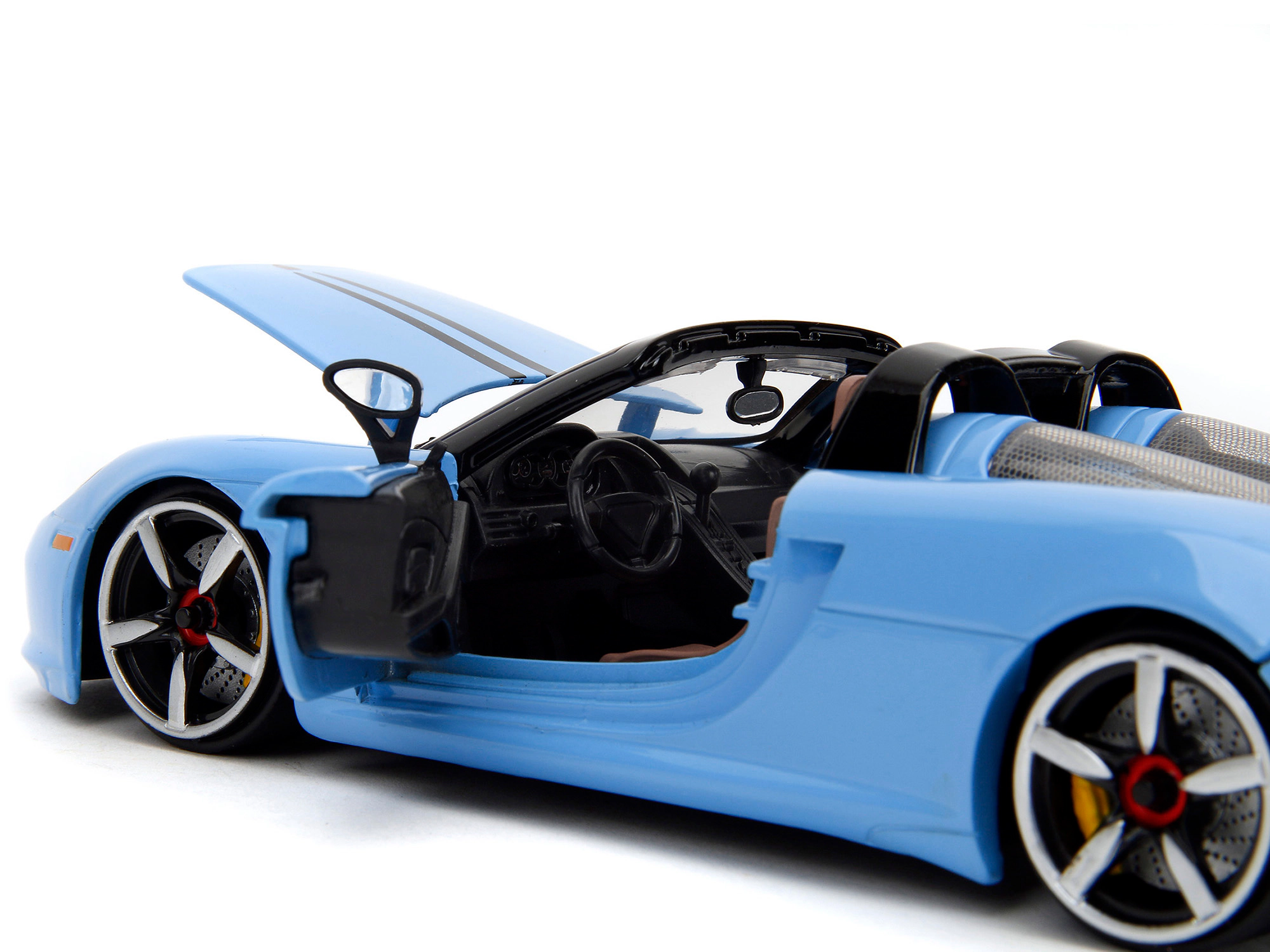 Jada Porsche Carrera GT Convertible Blue with Black Stripes "Pink Slips" Series 1/24 Diecast Model Car by Jada
