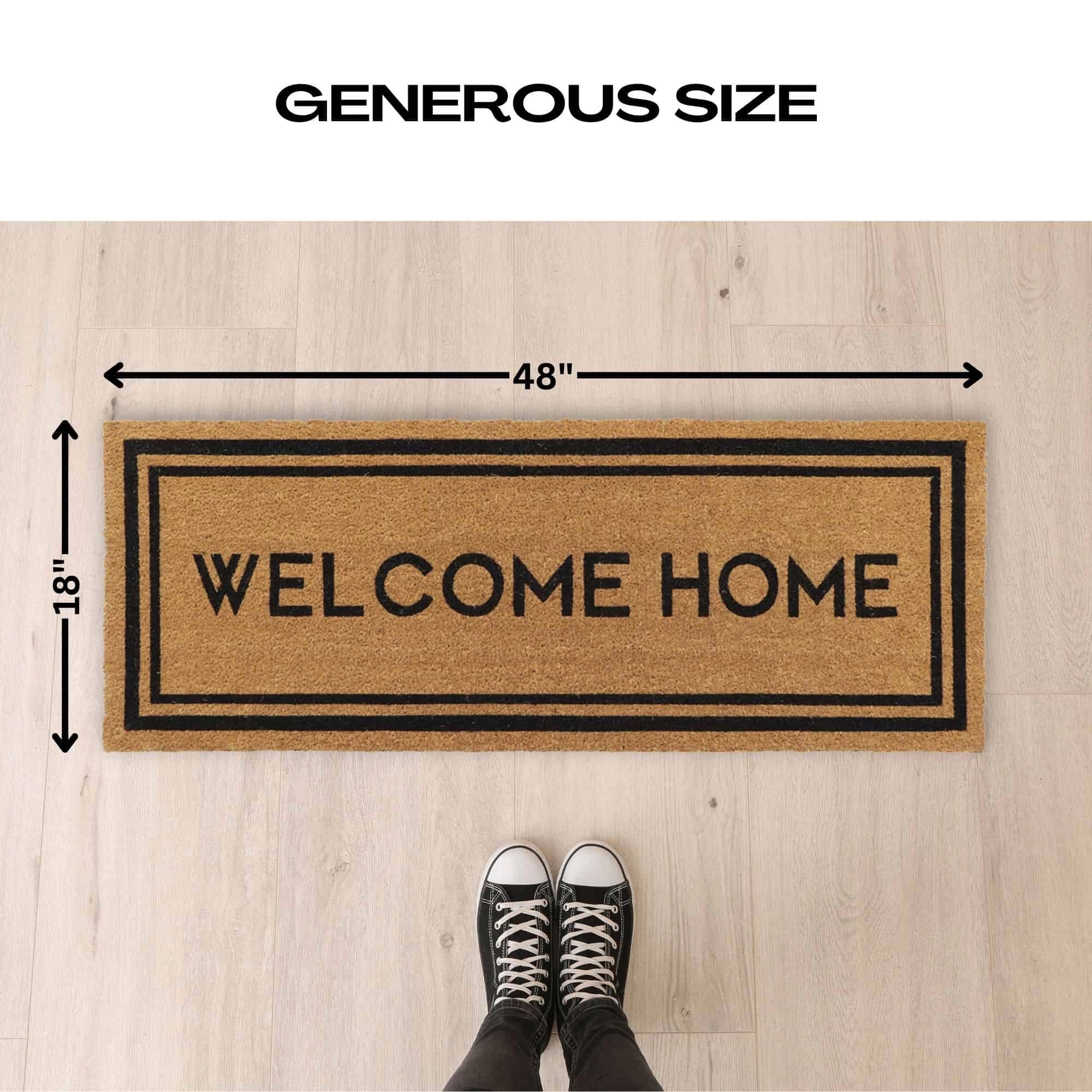Evideco French Home Goods Natural Welcome Home Coir Doormat 48 x 18 Inches