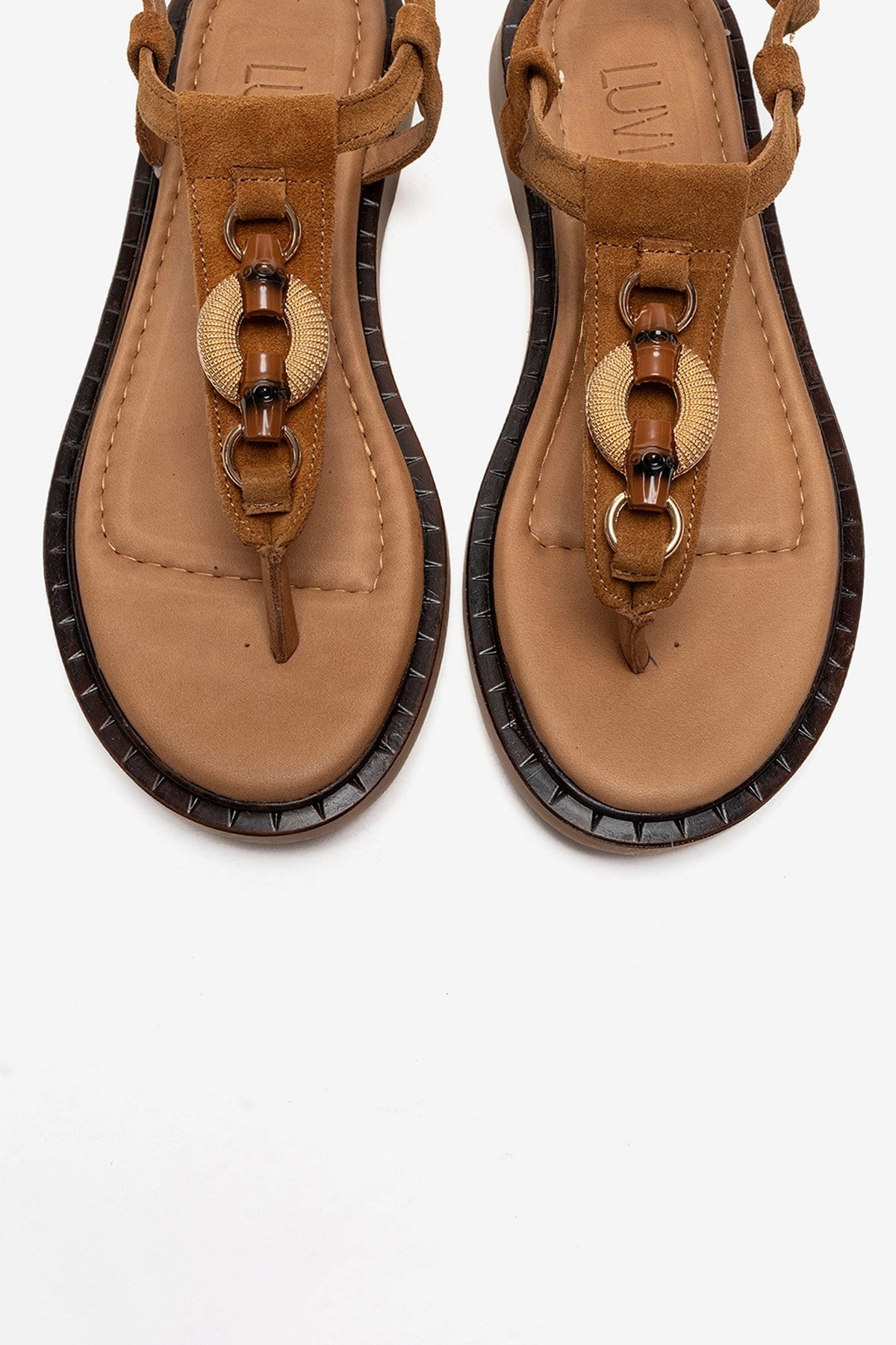 Forever & Always Womens Tiana Leather Buckled Sandals