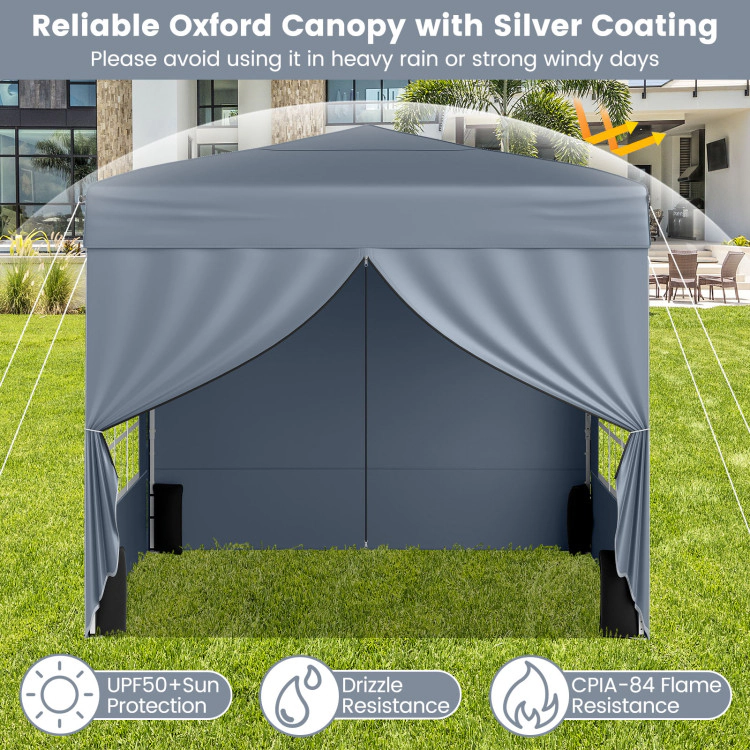 Hivvago 10 X FT Pop up Canopy Tent Outdoor Patio Commercial Sunshade Shelter with 4 Sidewalls