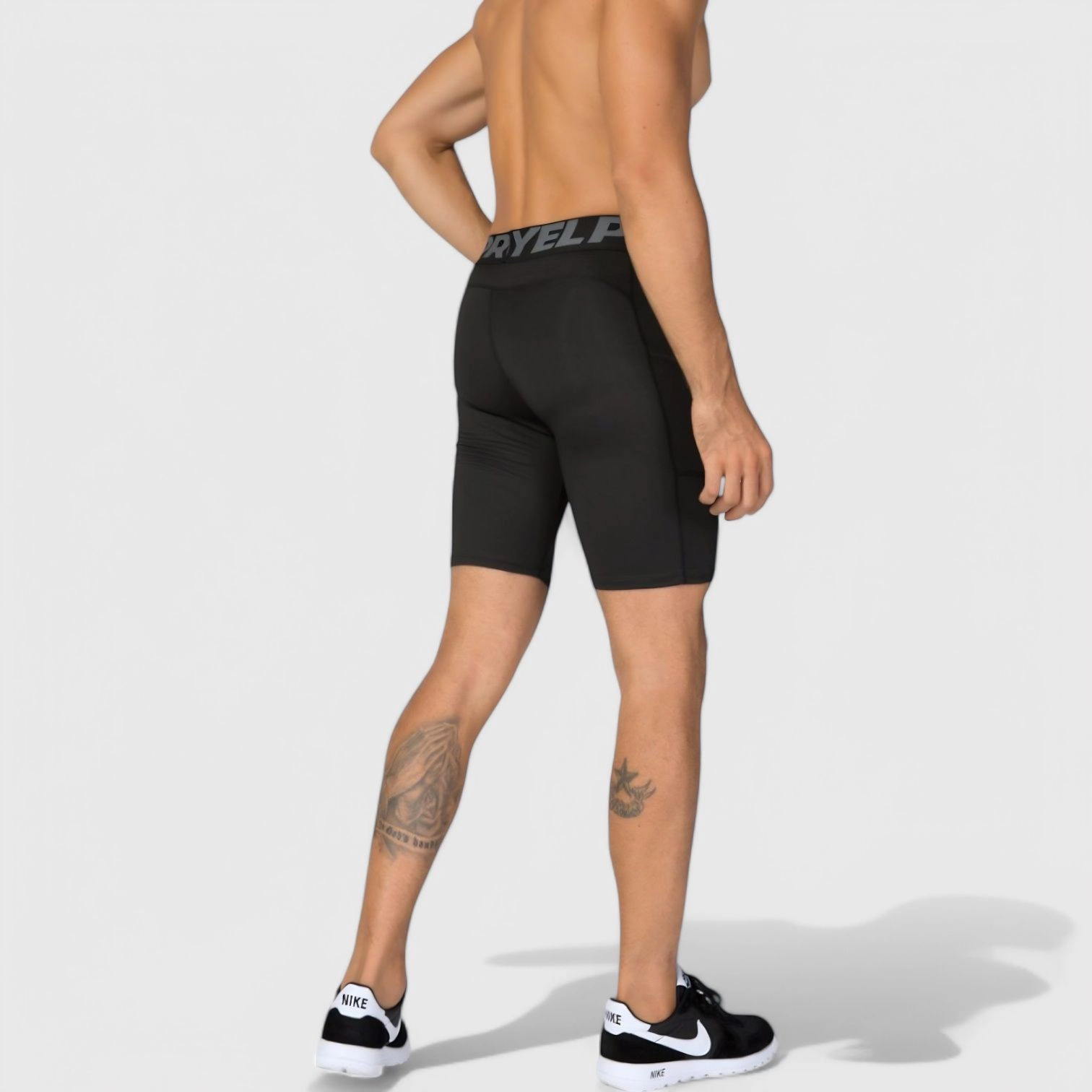 Anna-Kaci Men's Compression Fit Performance Shorts with Wide Waistband and Moisture-Wicking Stretch Fabric