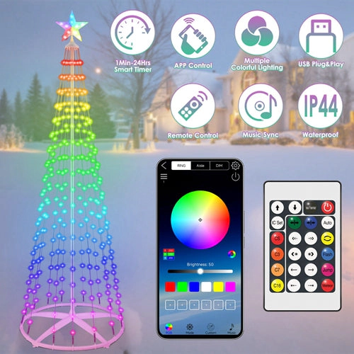 GBruno LED Smart Christmas Cone Tree With App Control