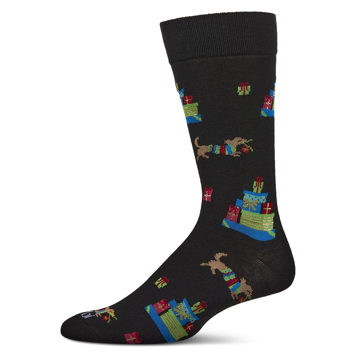 MeMoi Men's Pile Of Gifts Holiday Crew Socks