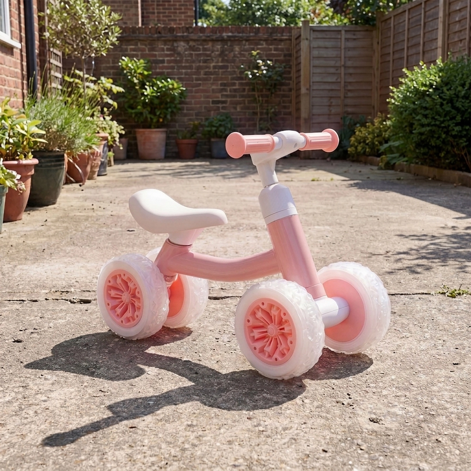Baby Balance Bike 12-36 Months Light Up Wheels 3-Level Adjustable Handlebar Seat No Pedal Trainer 55-lb Capacity
