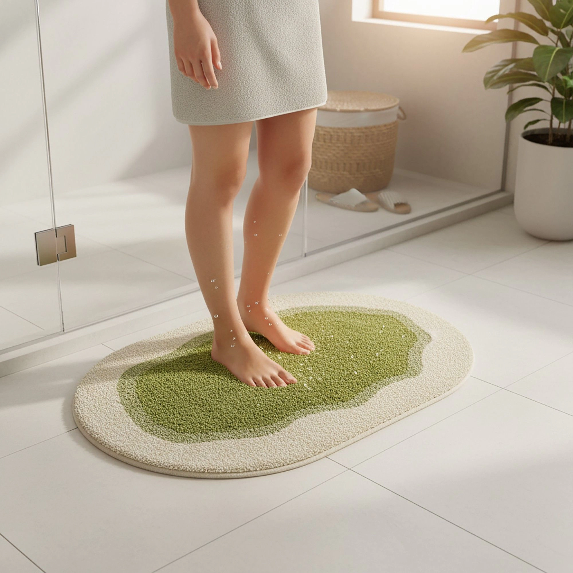 Alilang Unisex Abstract Tufted Floor Mat Soft Plush Irregular Shape Non Slip Backing Decorative Indoor Rug Modern Patter