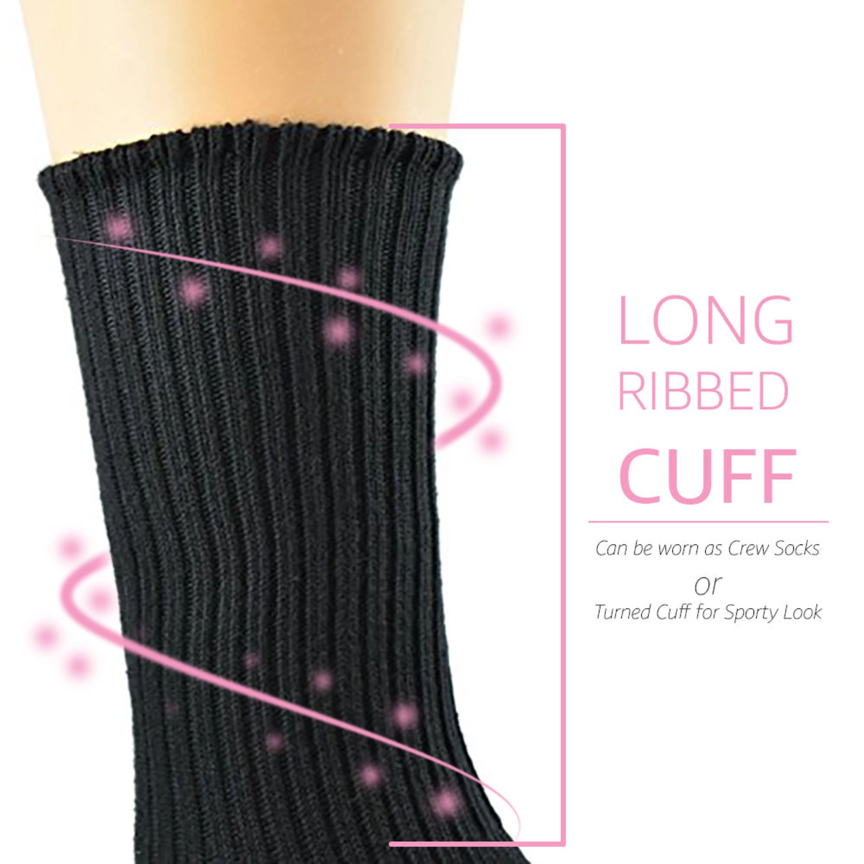 Wear Sierra Women's Cotton Crew Socks 3 Pack