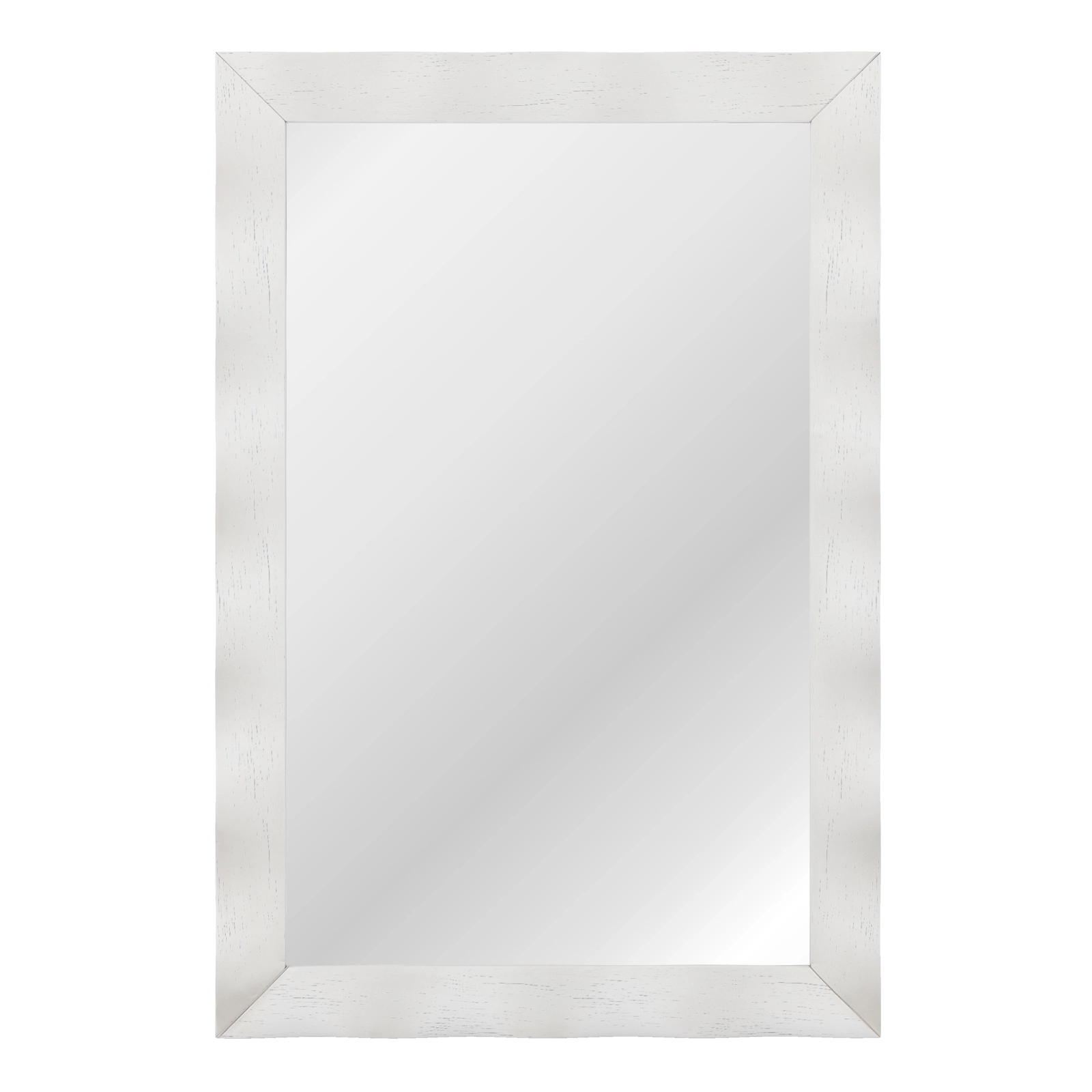 SUGIFT White 41.5-in x 28-in Large Rectangle Farmhouse Wall Mirror with Solid Rubberwood Frame for Entryway