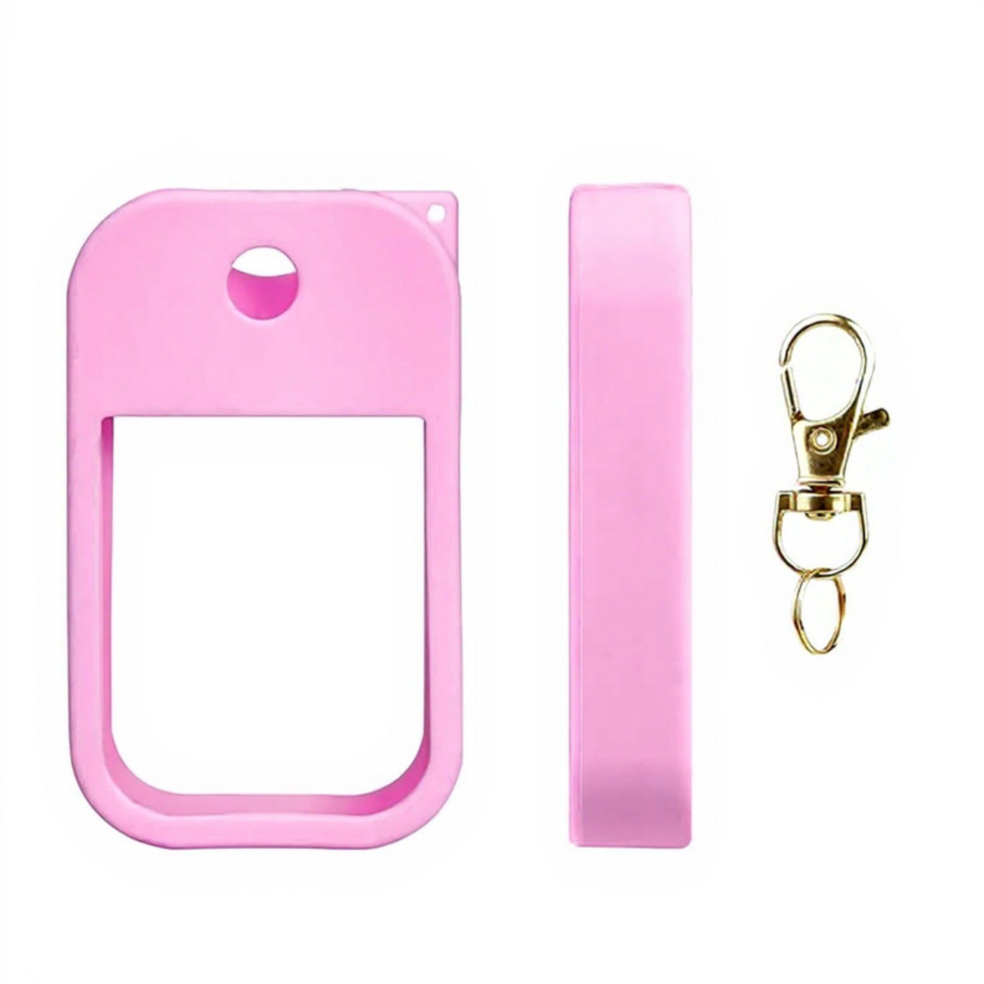 Alilang Women's Silicone Hand Sanitizer Holder Sleeve with Keychain Clip for Travel and Everyday Use 2-Piece Set