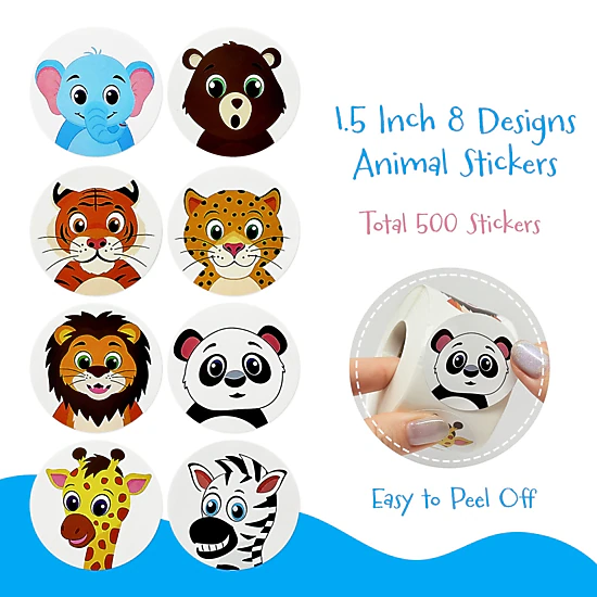 Wrapables Animal Sticker Roll, Stickers for Sealing Cards, Envelopes ...