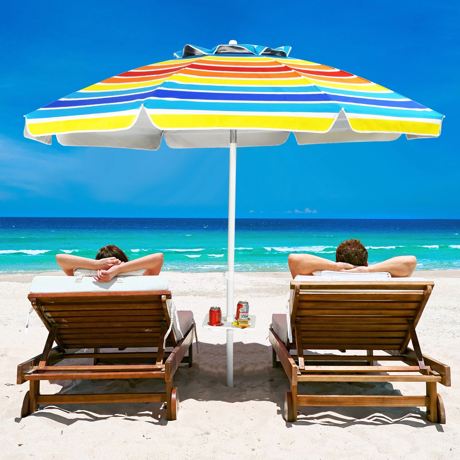 SlickBlue Portable Outdoor Beach Umbrella with Carry Bag and Vented Canopy