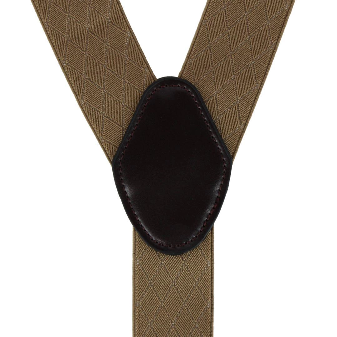 CTM Men's Subtle Diamond pattern Y-Back Double Clip-End Suspender