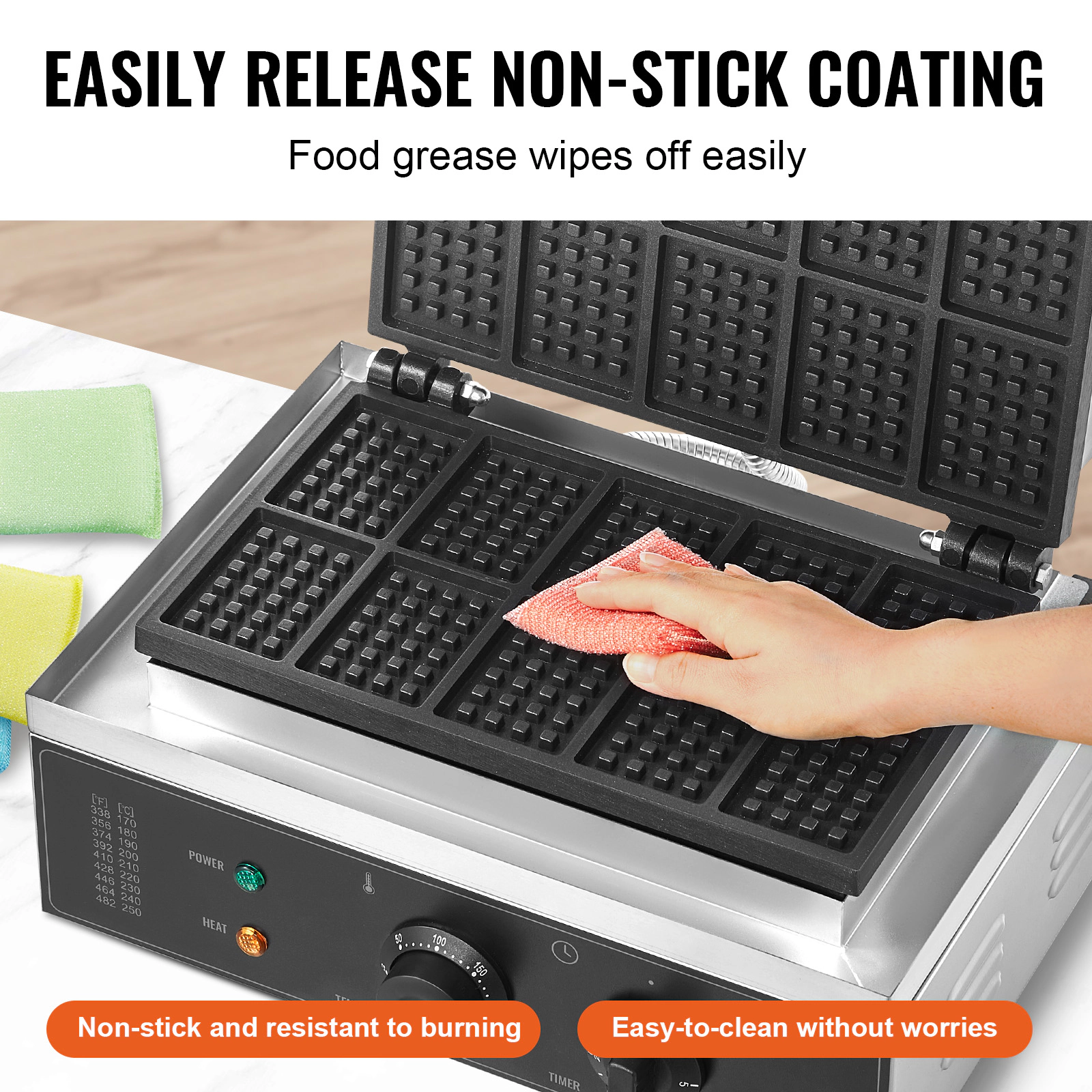 HONGGE Commercial Waffle Maker, Waffle Baker Machine