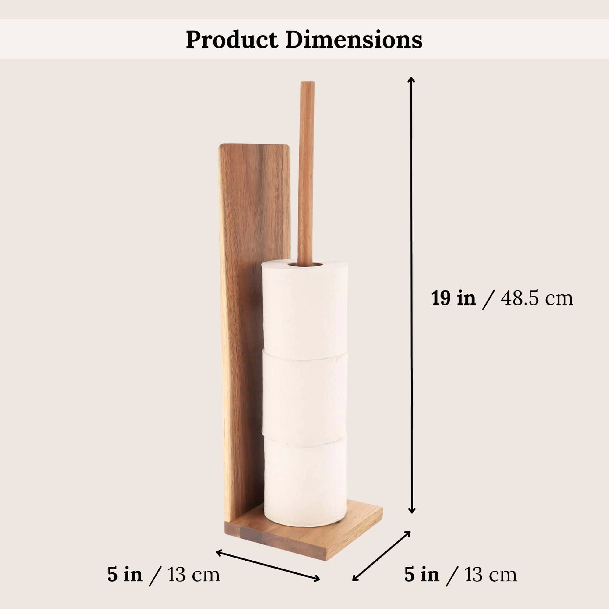 Evideco French Home Goods Free-Standing Toilet Paper Holder - Holds 4 Rolls, Compact Square Moisture-Resistant Design