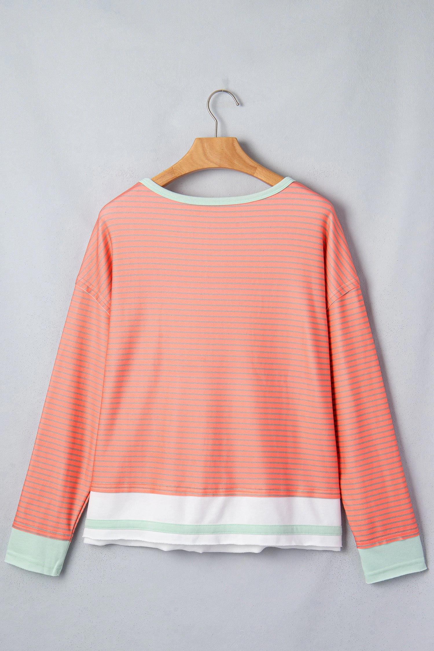 Threaded Pear Joy Detail Raw Seam Long Sleeve Top