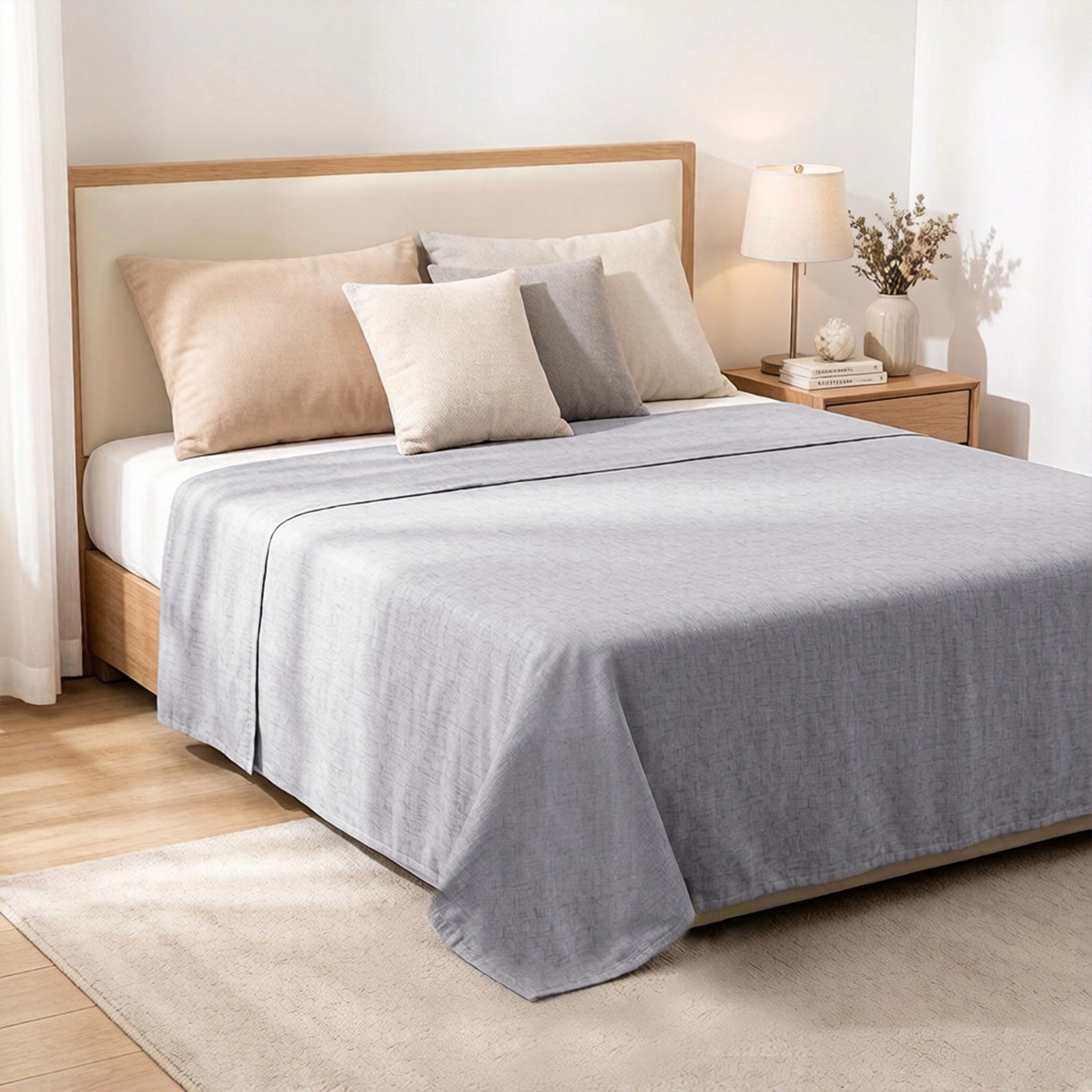 Alilang Unisex Soft Lightweight Solid Color Bed Sheet, 1-Piece for Comfortable and Cozy Sleep
