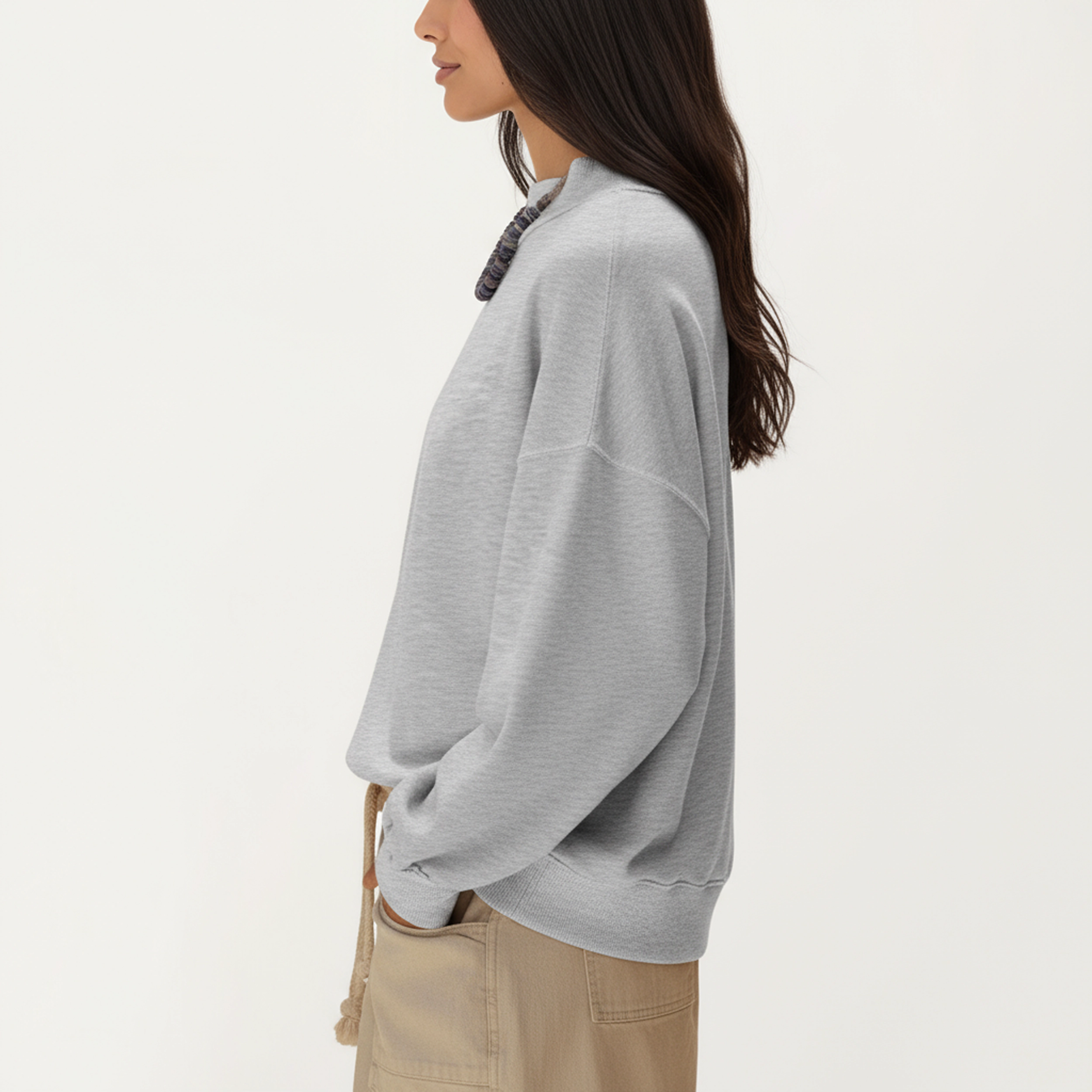 Anna-Kaci Women's Crew Neck Ribbed Cuff Relaxed Fit Long Sleeve Pullover Top